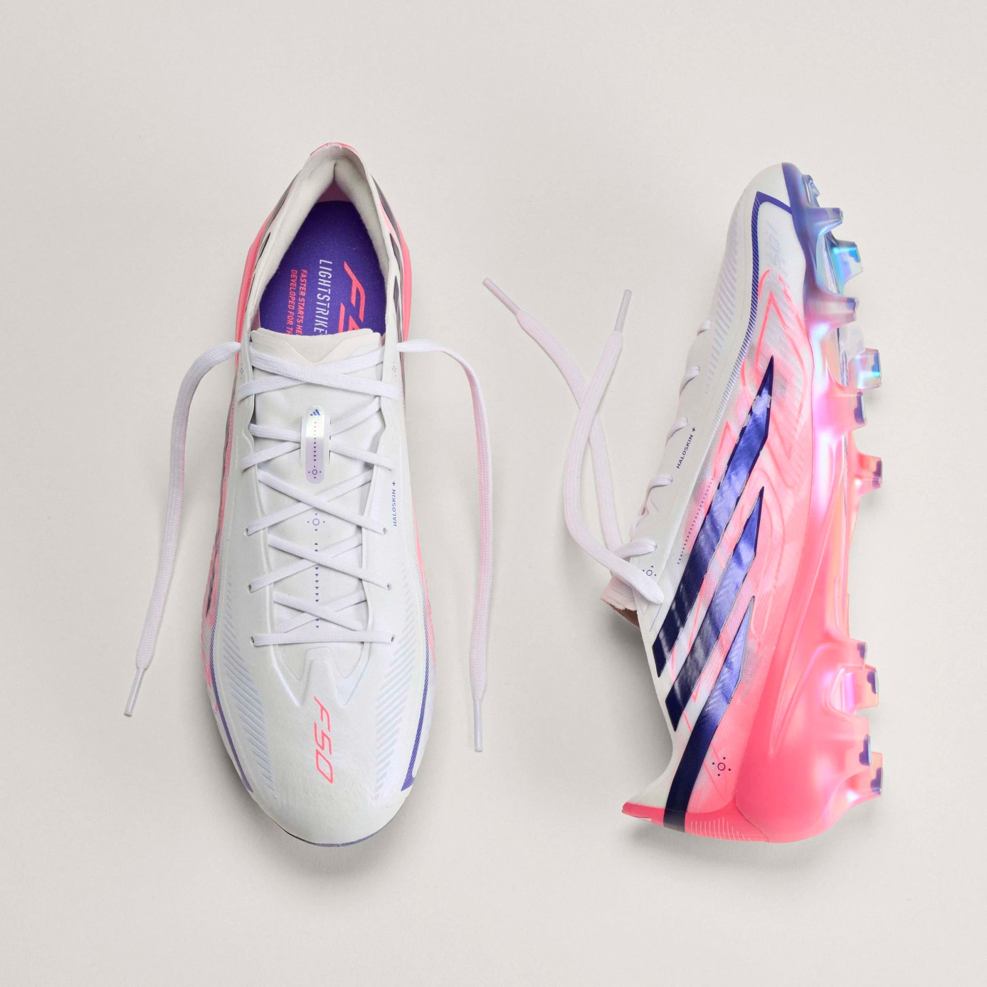 ADIDAS F50 HYPERFAST ELITE FG WHITE/SOLAR PURPLE/SOLAR TURQUOISE