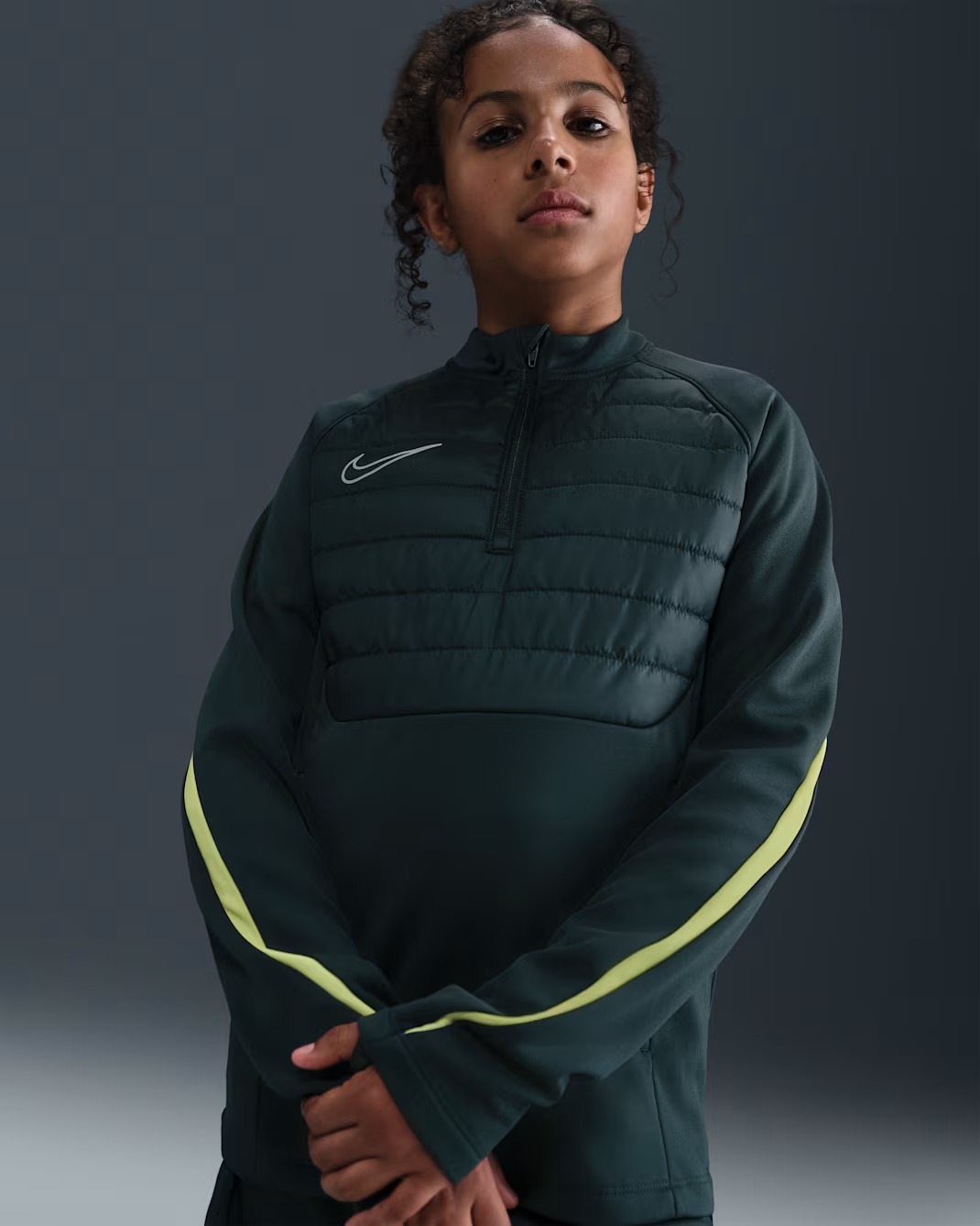 NIKE THERMA-FIT ACADEMY TOP JUNIOR SEAWEED/LIMELIGHT