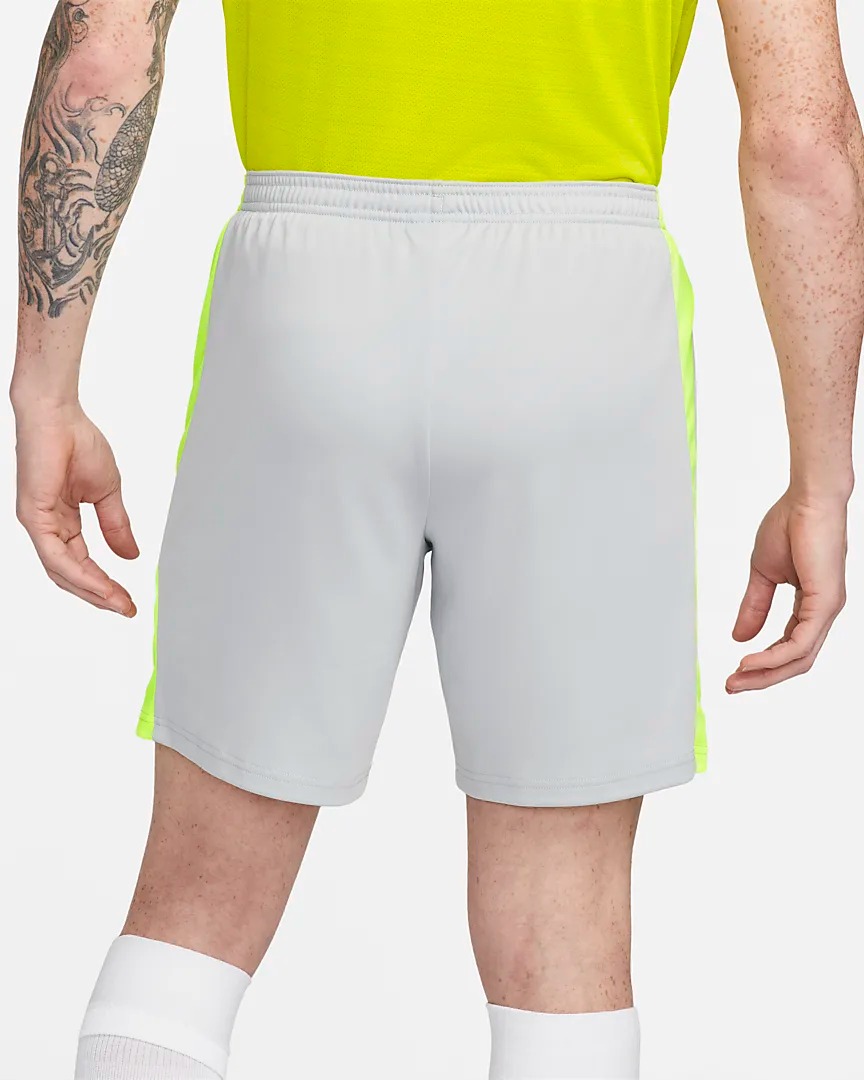 NIKE ACADEMY MEN'S DRI-FIT SHORT FLAT SILVER/VOLT