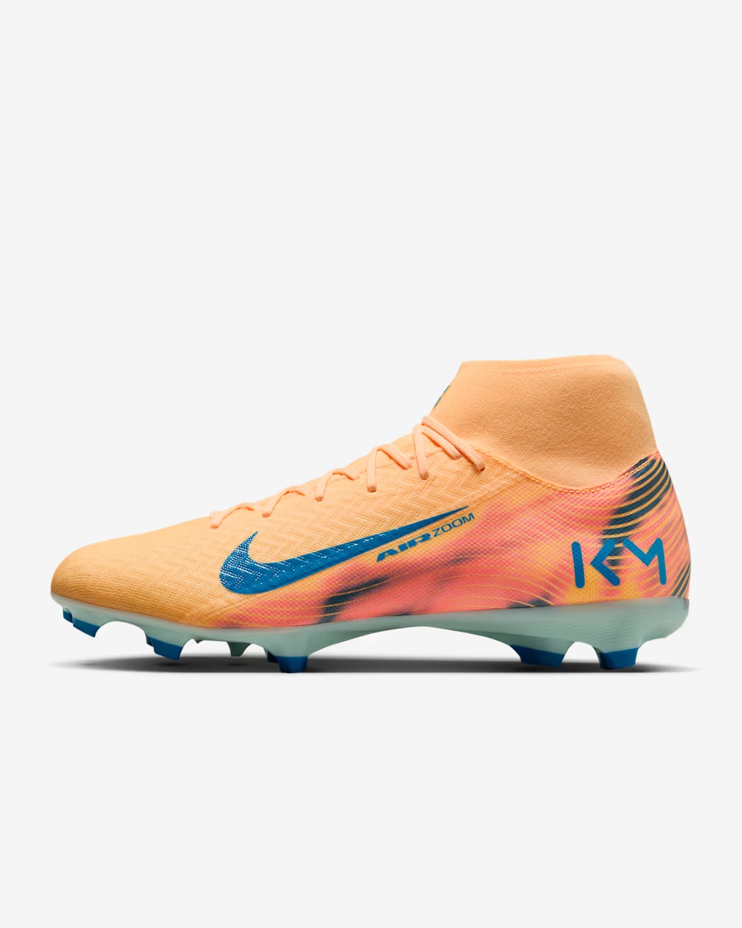 NIKE ZOOM MERCURIAL SUPERFLY 10 ACADEMY KM FG/MG MELON TINT/IGLOO/NEO TURQUOISE