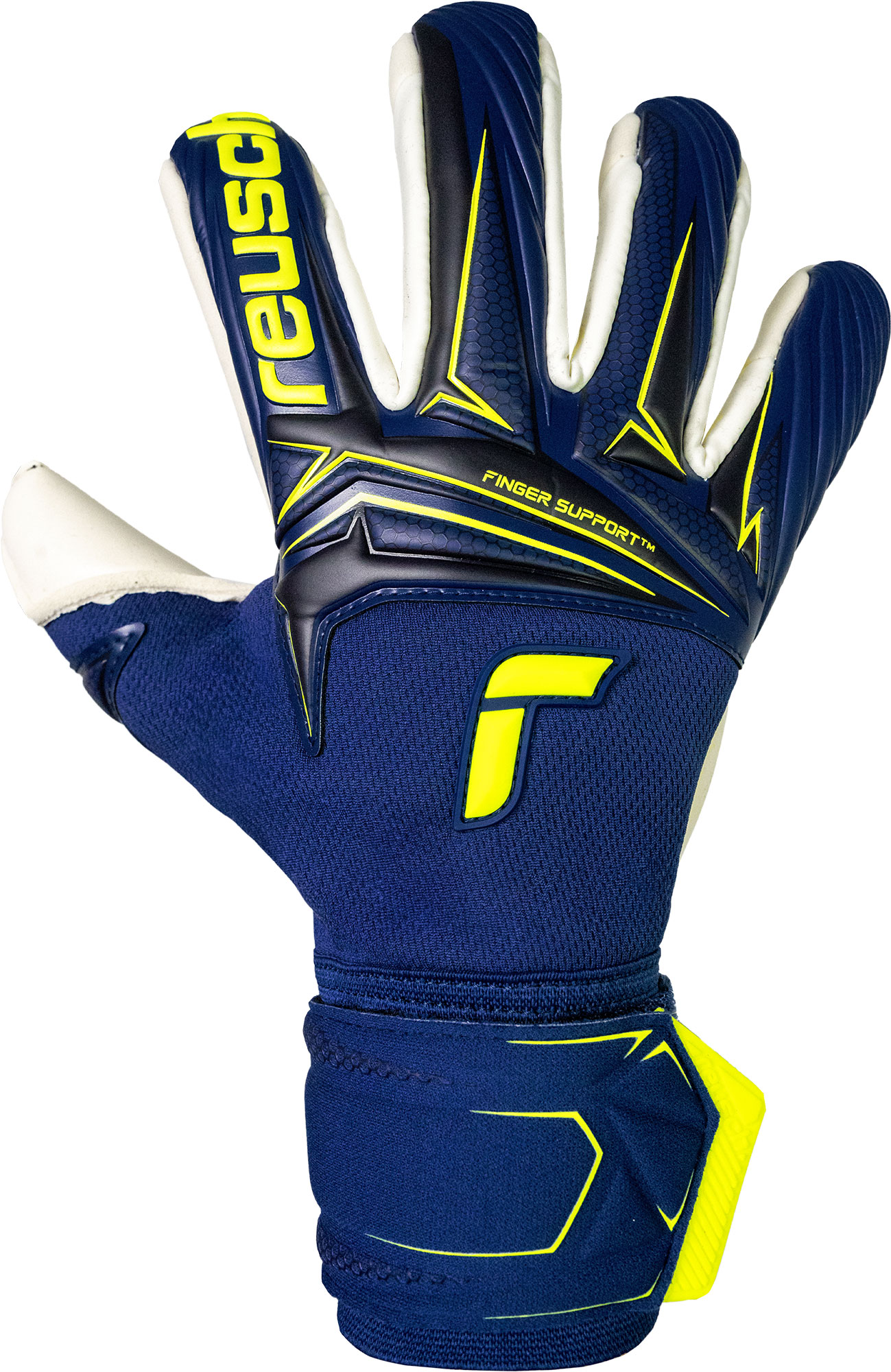 REUSCH ATTRAKT DUO FINGER SUPPORT PREMIUM BLUE / SAFETY YELLOW