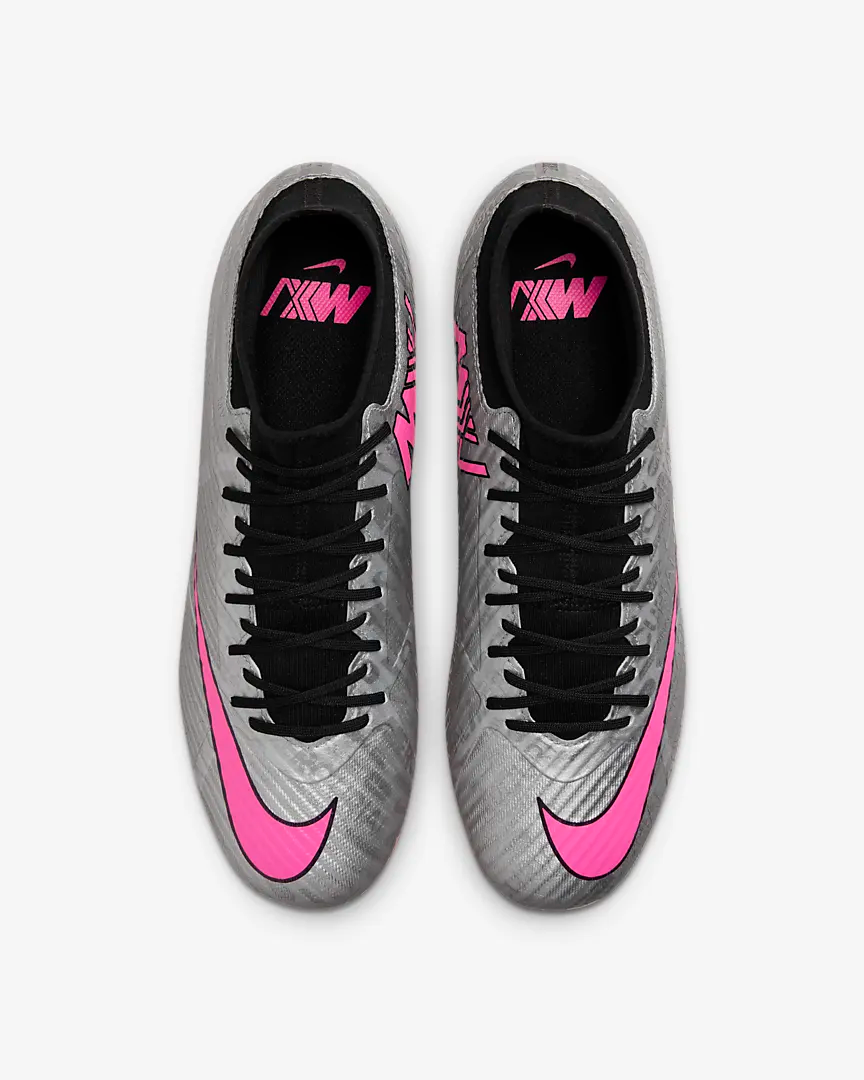 NIKE ZOOM MERCURIAL SUPERFLY 9 ACADEMY XXV MG METALLIC SILVER/BLACK-HYPER PINK