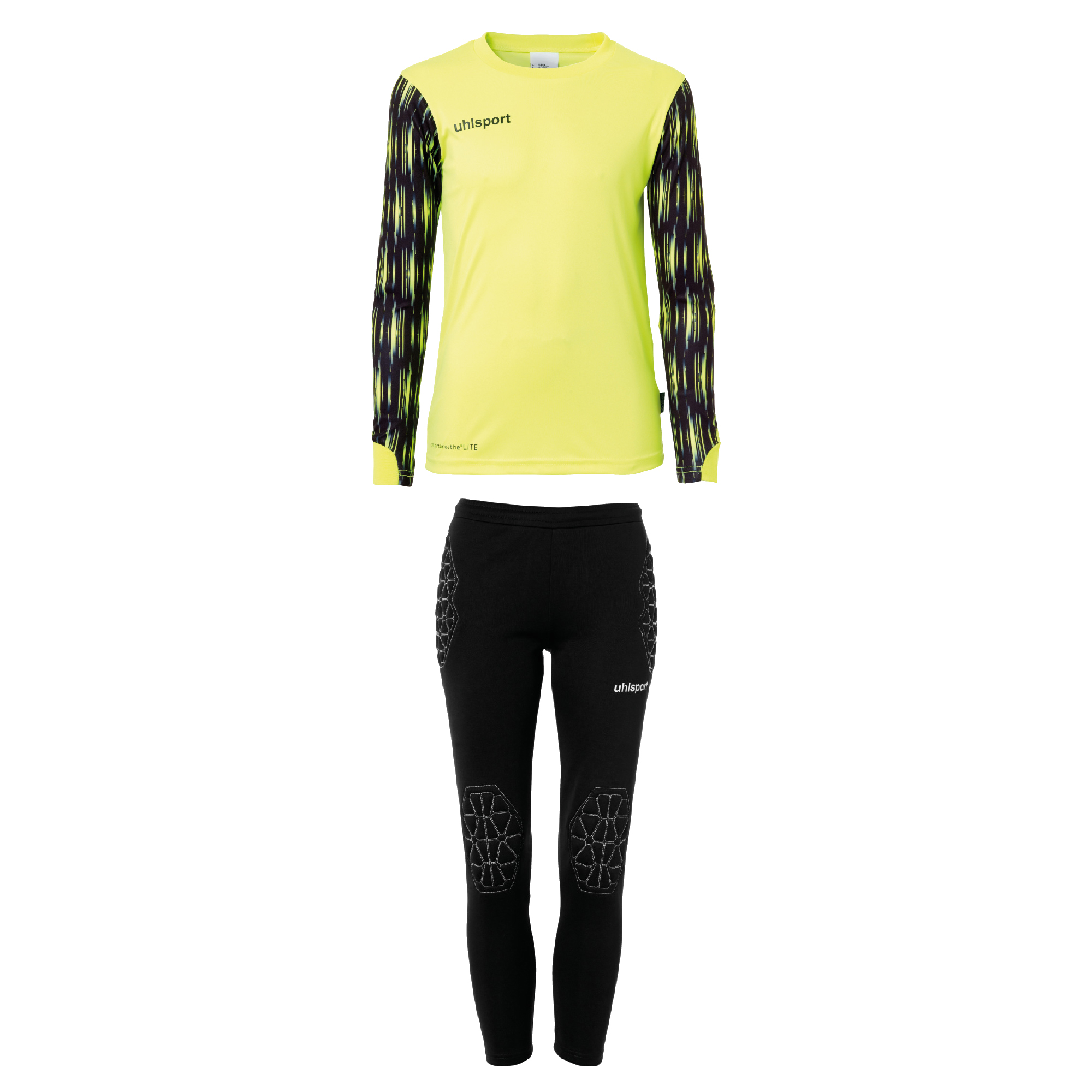 UHLSPORT REACTION  GOALKEEPER SET JUNIOR FLUO YELLOW/ BLACK 140