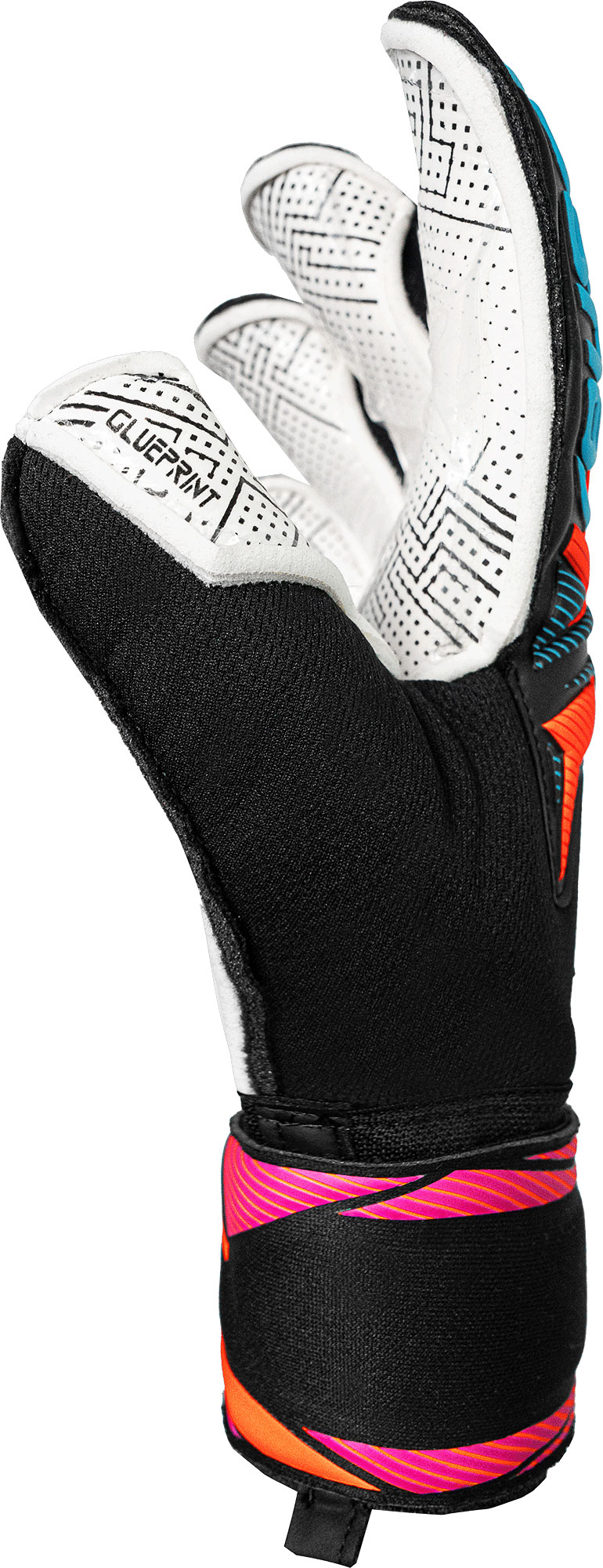 REUSCH ATTRAKT ADVANCE EVOLUTION GLUEPRINT BLACK / AQUA BLUE / SHOCKING ORANGE