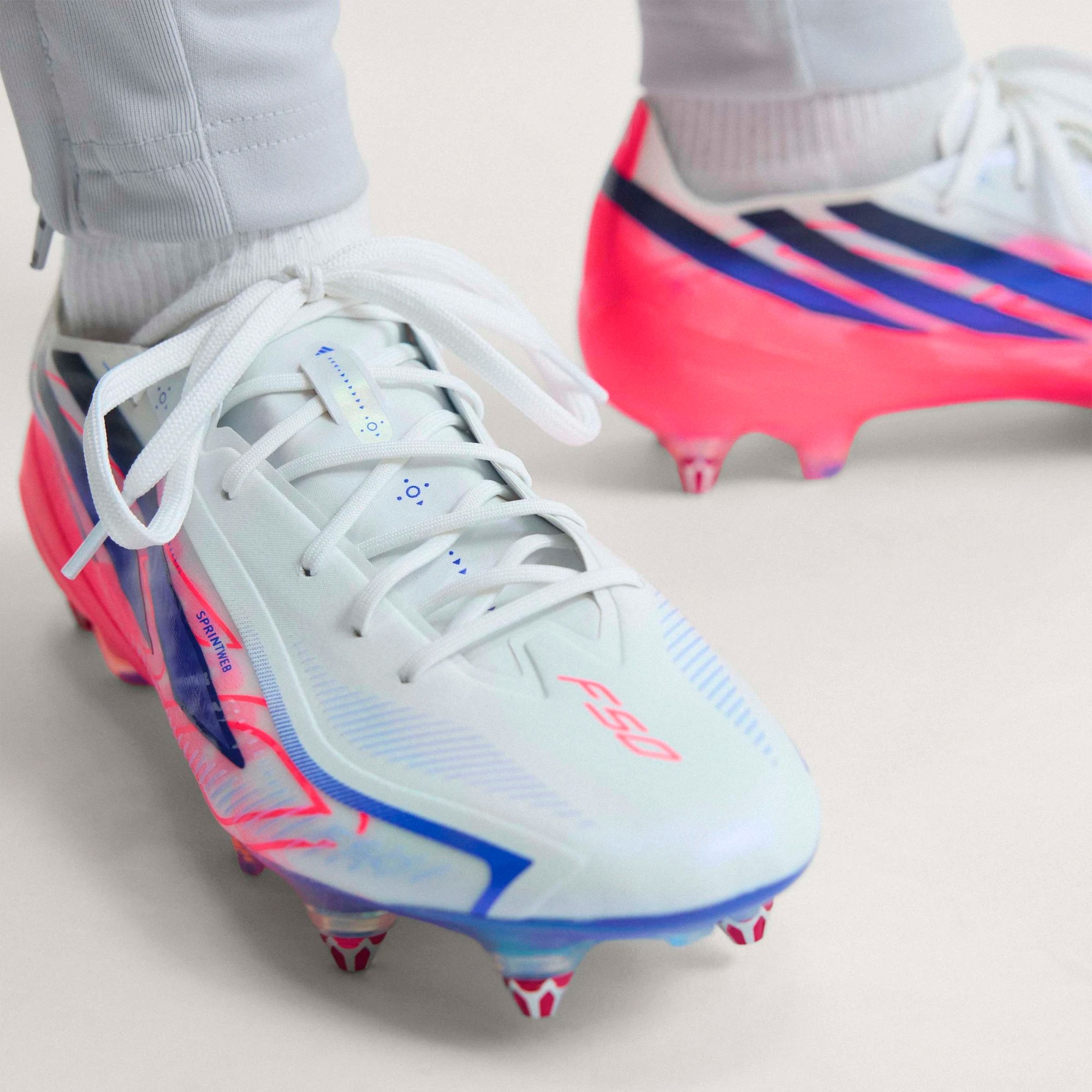 ADIDAS F50 HYPERFAST ELITE SG WHITE/SOLAR PURPLE/SOLAR TURQOUISE