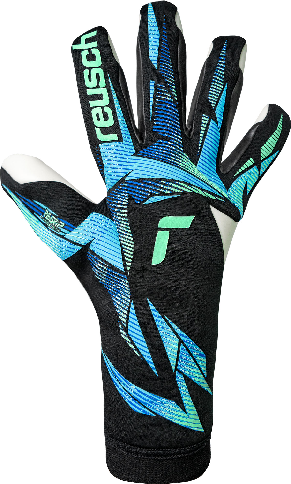 REUSCH ATTRAKT RE:GRIP STRAPLESS BLACK/OCEAN LIGHT