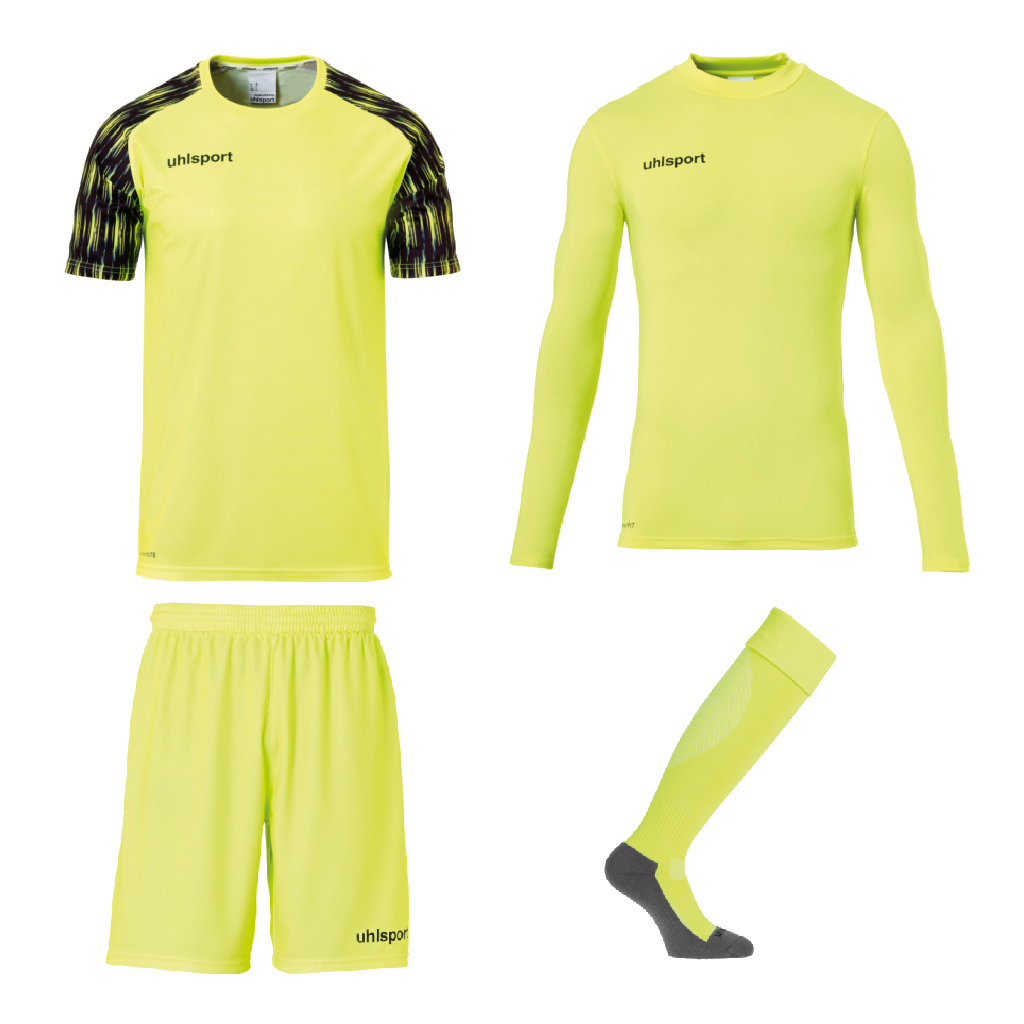 UHLSPORT REACTION GOALKEEPER SET FLUO YELLOW/ BLACK JUNIOR
