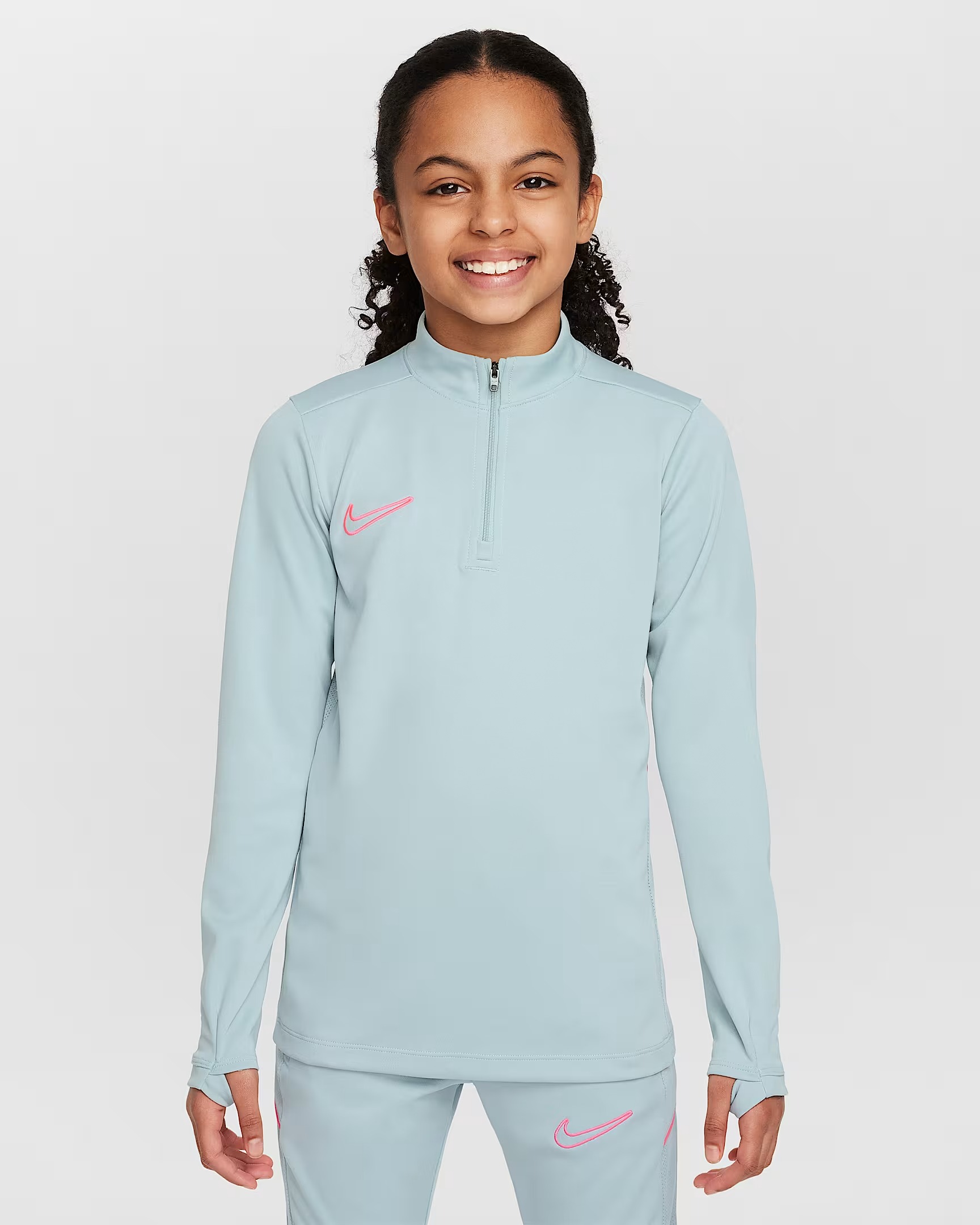 NIKE DRI-FIT ACADEMY23 DRILL TOP JUNIOR OCEAN CUBE/HYPER PINK