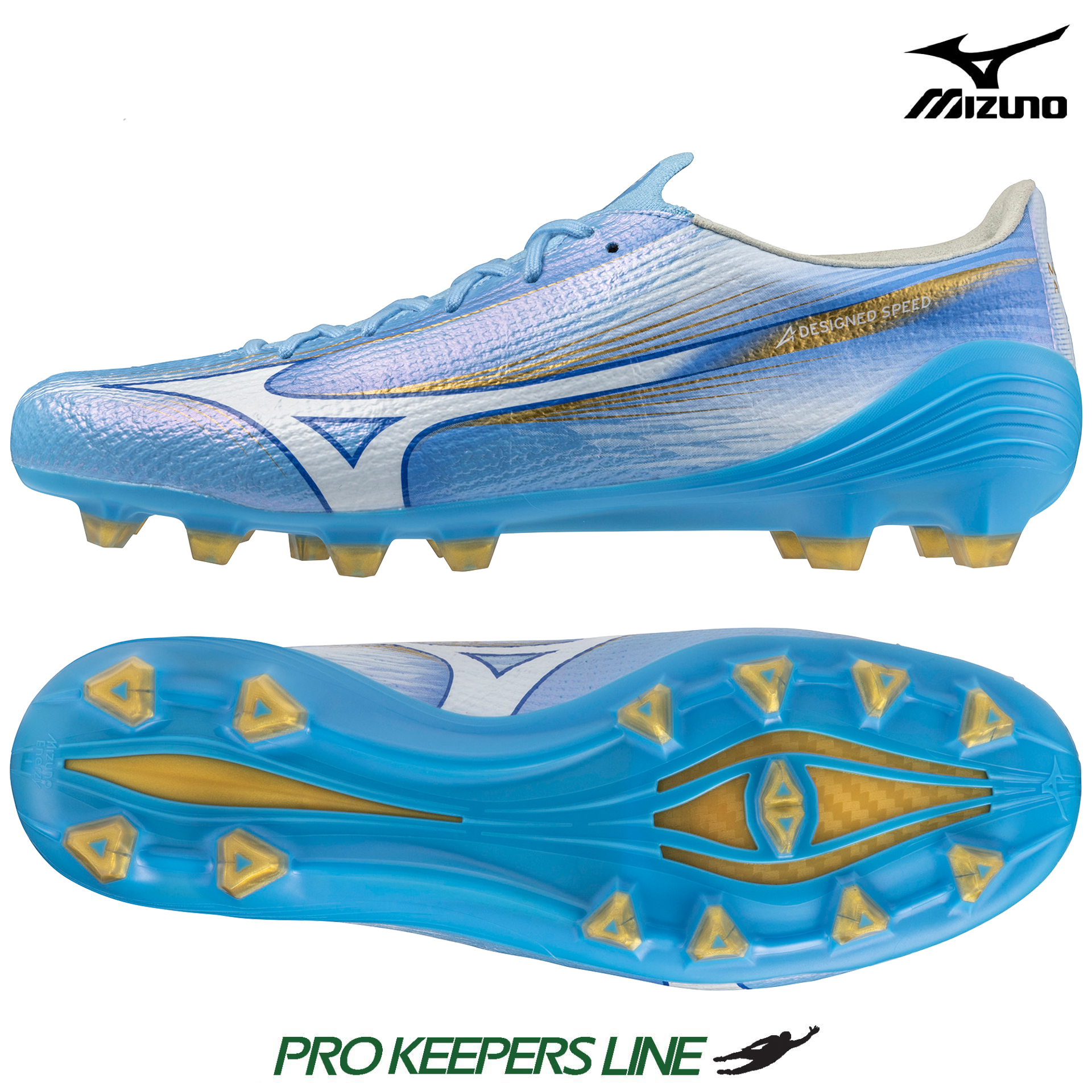 MIZUNO ALPHA III ELITE FG CELESTE/WHITE/GOLD