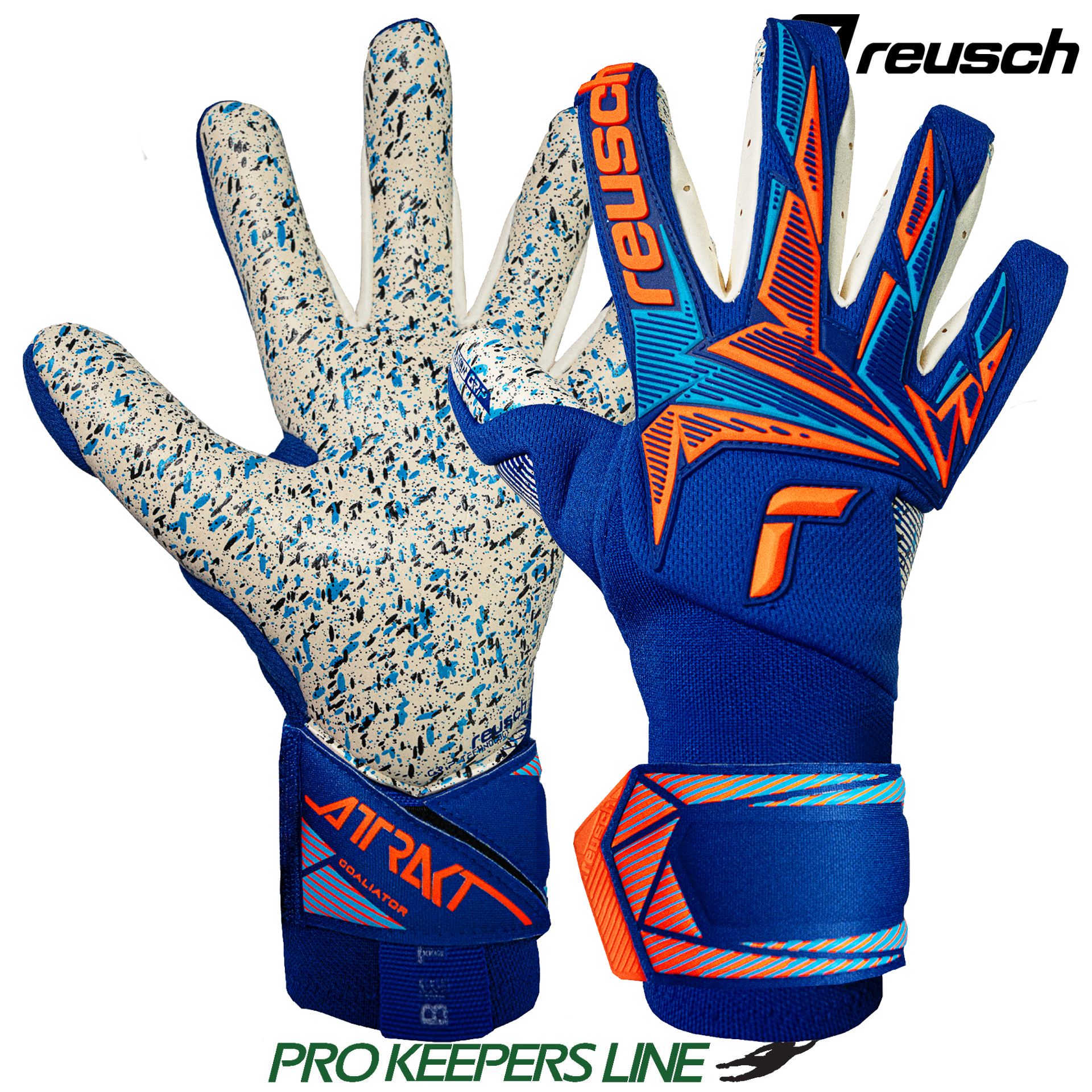 REUSCH ATTRAKT FREEGEL FUSION GOALIATOR SHARP BLUE / SHOCKING ORANGE