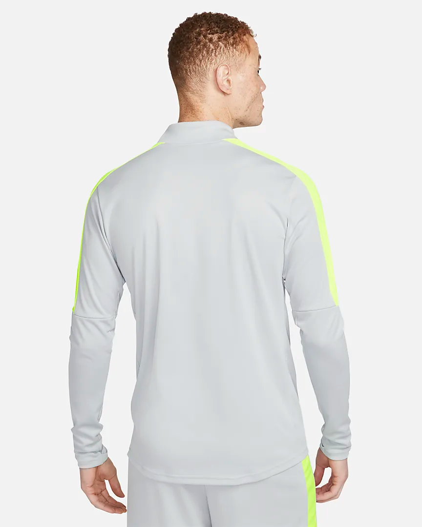 NIKE ACADEMY MEN'S DRI-FIT 1/2-ZIP GLOBAL FOOTBALL TOP FLAT SILVER/VOLT