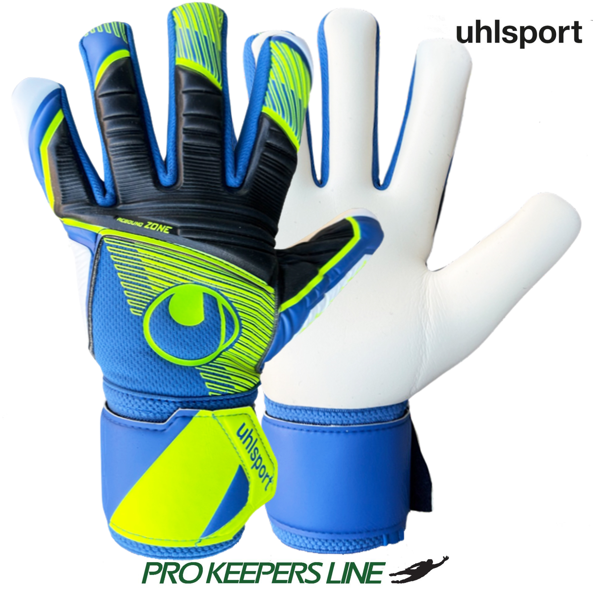 UHLSPORT CLASSIC ABSOLUTGRIP HN PRO JUNIOR NIGHT BLUE FLUO YELLOW WHITE