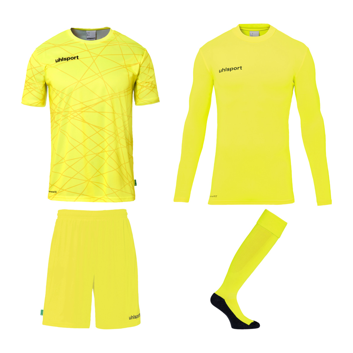UHLSPORT PREDICTION GOALKEEPER SET FLUO YELLOW/BLACK JUNIOR