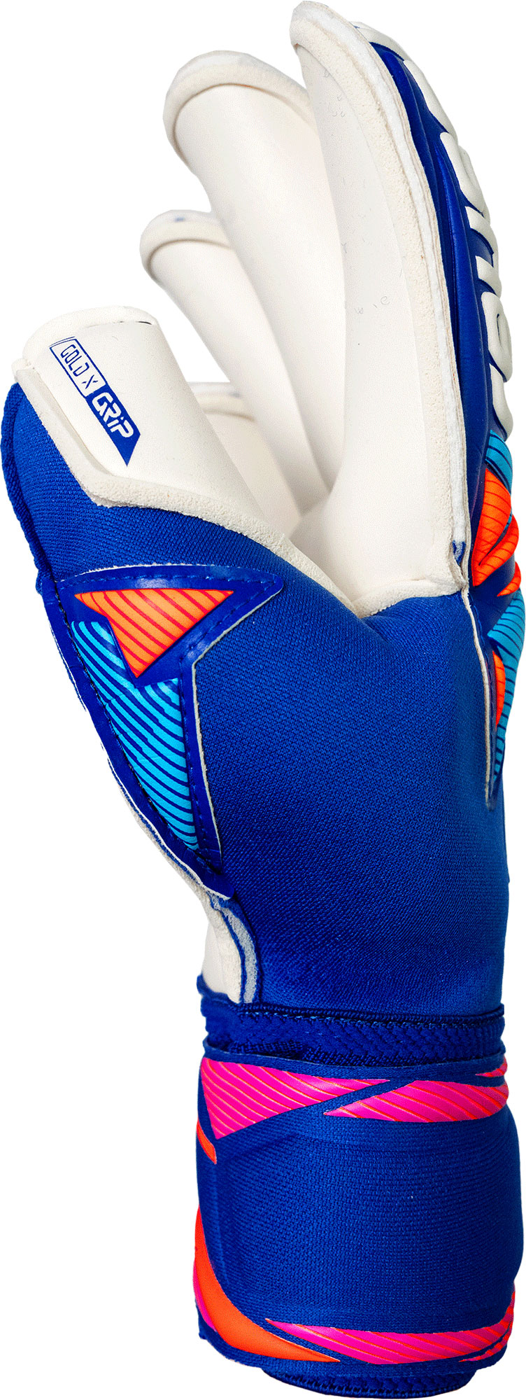 REUSCH ATTRAKT GOLD X ROLL FINGER SHARP BLUE / WHITE / SHOCKING ORANGE