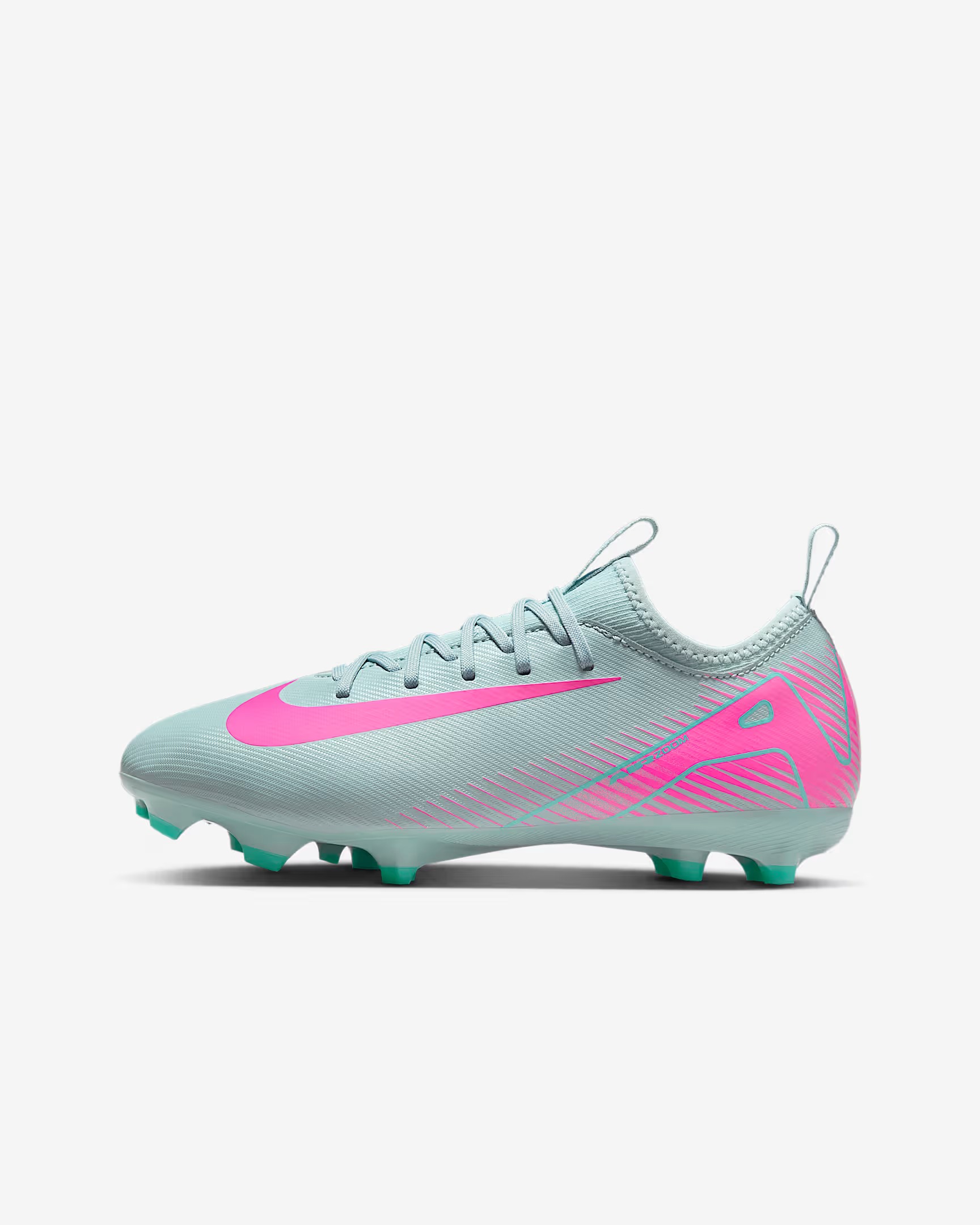 NIKE JR ZOOM VAPOR 16 ACADEMY FG/MG OCEAN CUBE/PINK BLAST