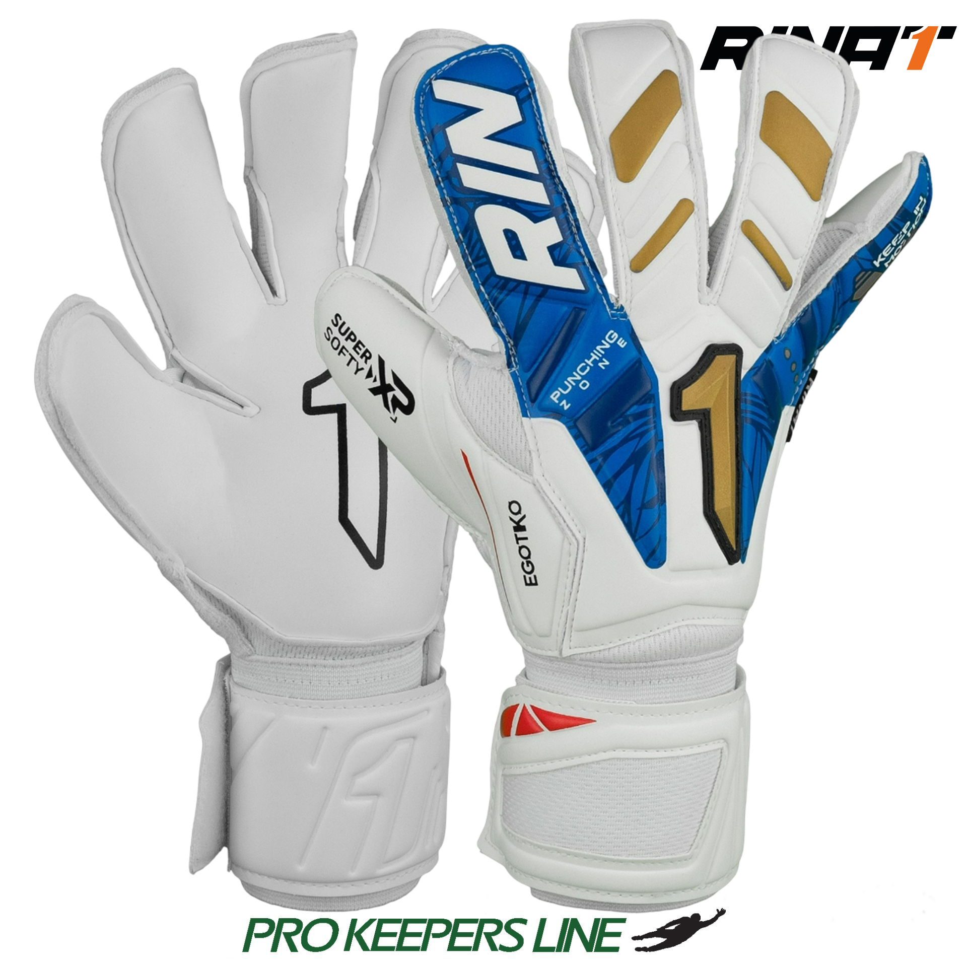 Rinat Kali AS Junior keepershandschoenen, blauw, maat 5 Rinat Kali AS Junior keepershandschoenen, blauw, maat 5