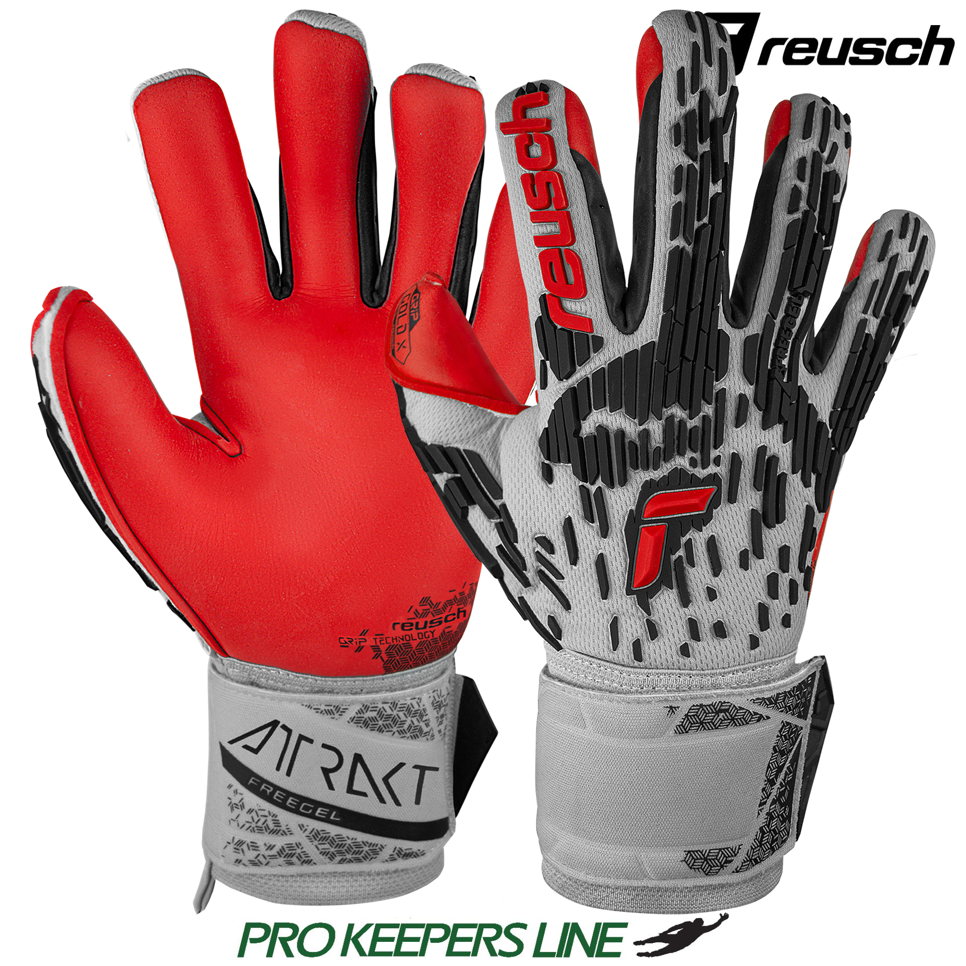 REUSCH ATTRAKT FREEGEL GOLD X VAPOR GRAY/FIERY RED