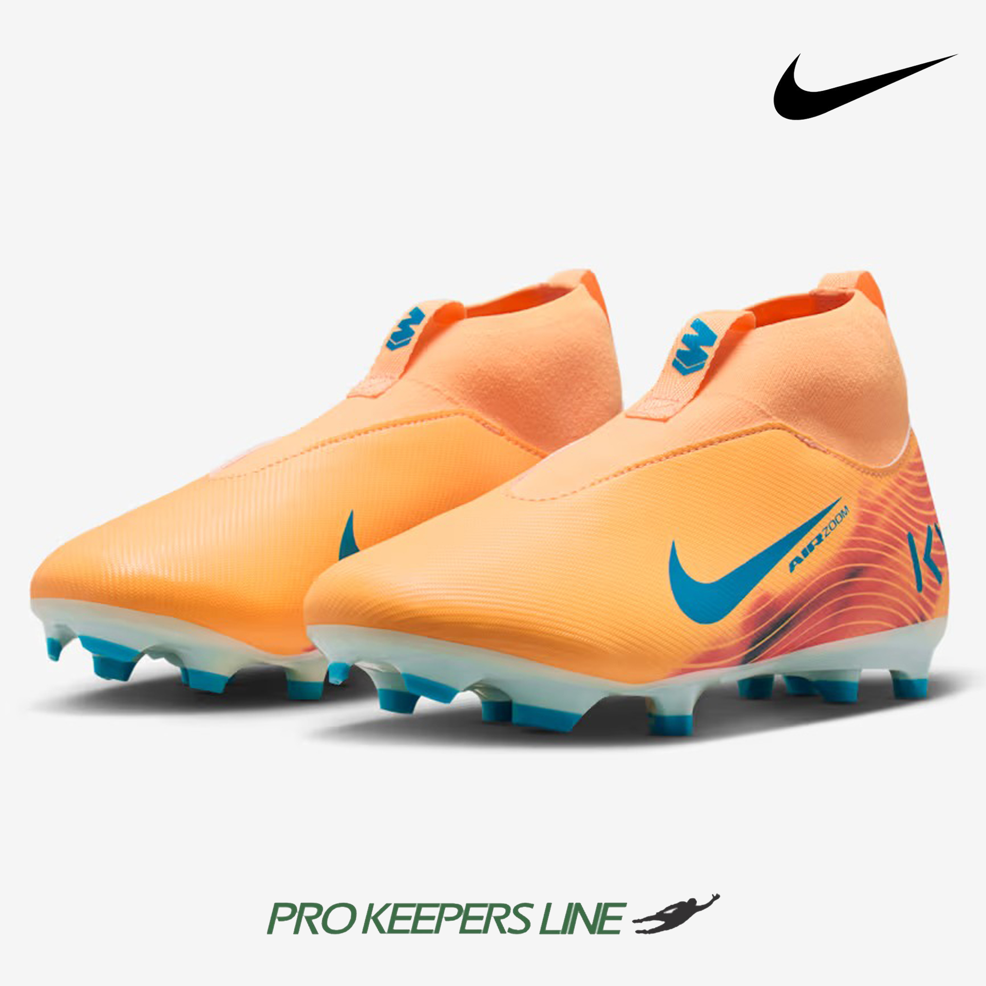 NIKE JR ZOOM SUPERFLY 10 ACADEMY FG/MG KM MELON TINT/IGLOO/NEO TURQUOISE