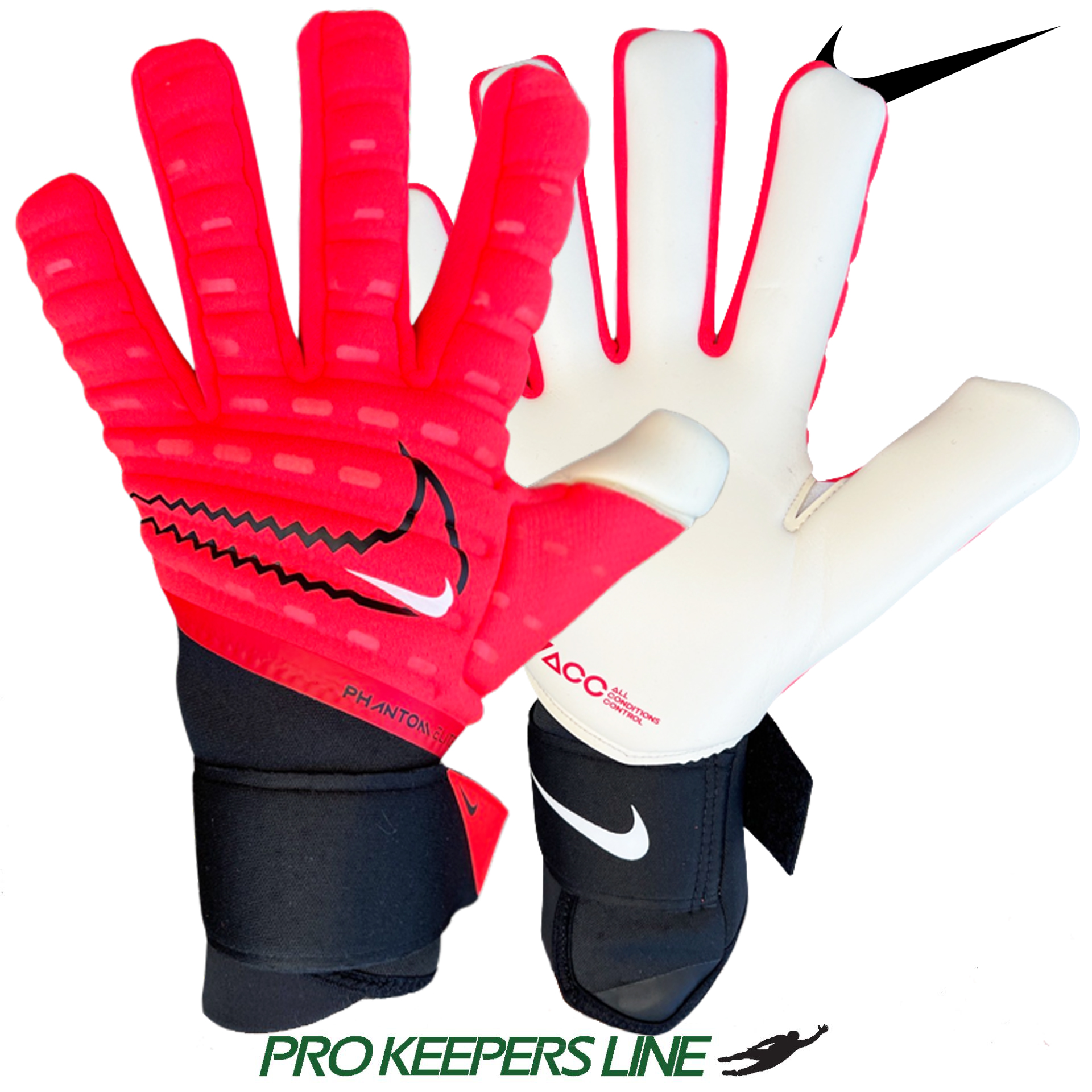 NIKE PHANTOM ELITE GOALKEEPER BRIGHT CRIMSON/BLACK/BLACK 10
