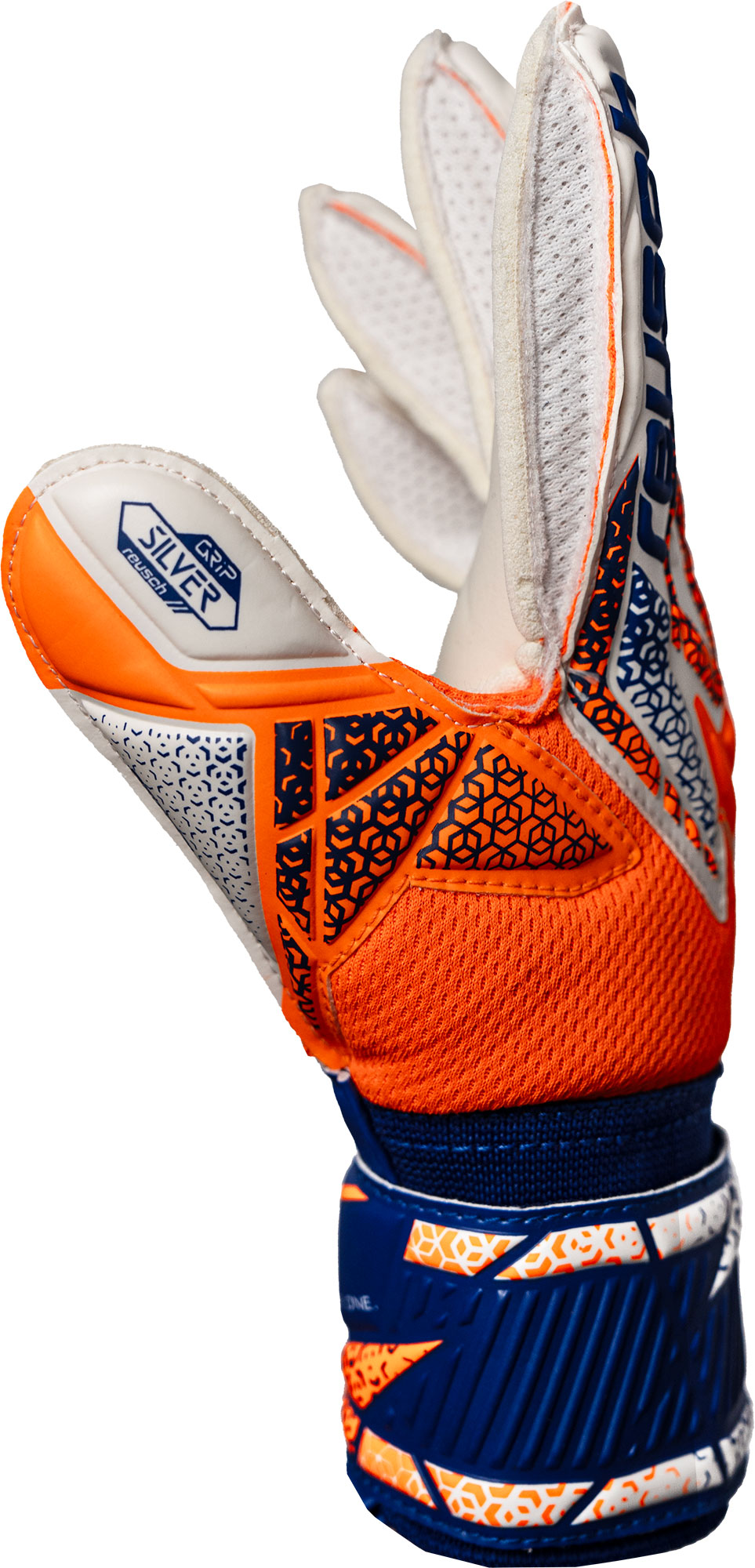 REUSCH ATTRAKT SILVER JUNIOR SHOCK ORANGE/ENERGY BLUE