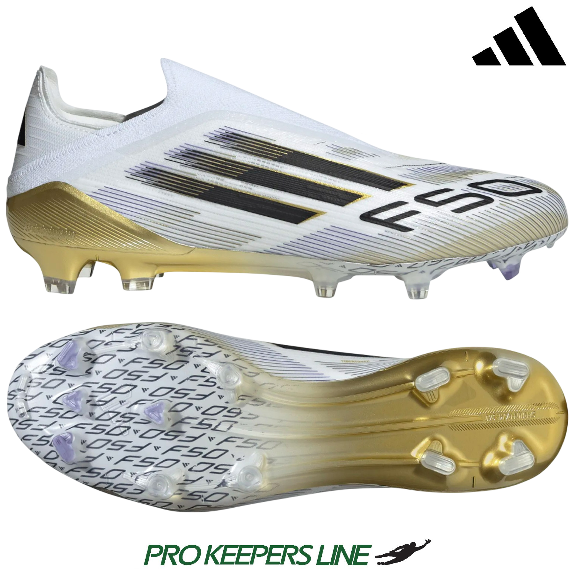 ADIDAS F50 ELITE LL FG WHITE/BLACK/GOLD METALLIC