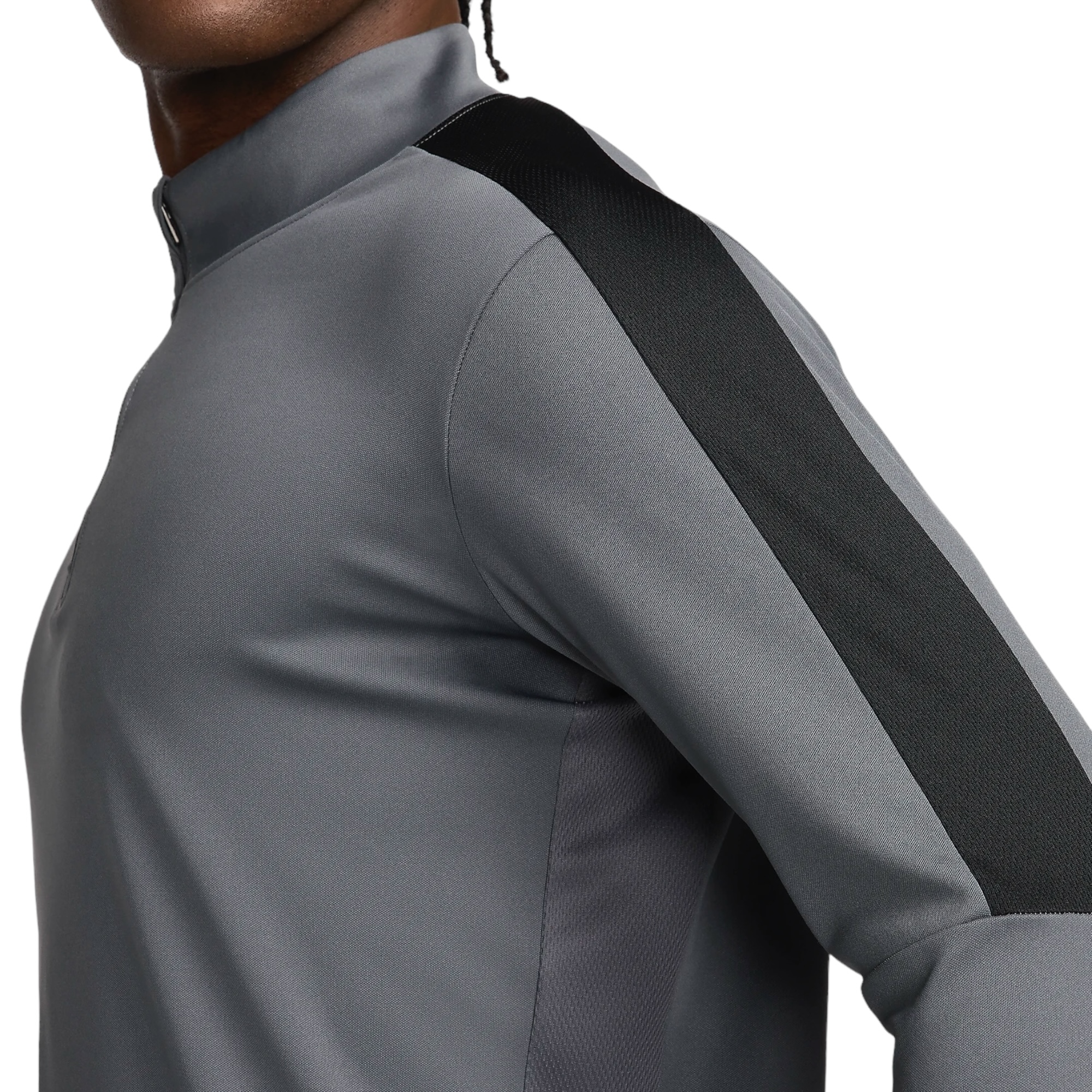 NIKE ACADEMY MEN'S DRI-FIT 1/2-ZIP GLOBAL FOOTBALL TOP GREY/BLACK