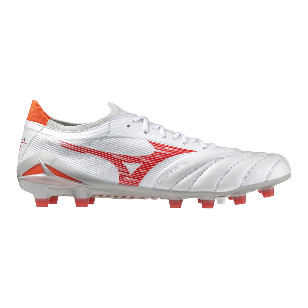 Mizuno Morelia Neo βサッカーシューズ ホワイト/レッド MIZUNO MORELIA NEO IV BETA MD – Football Boot