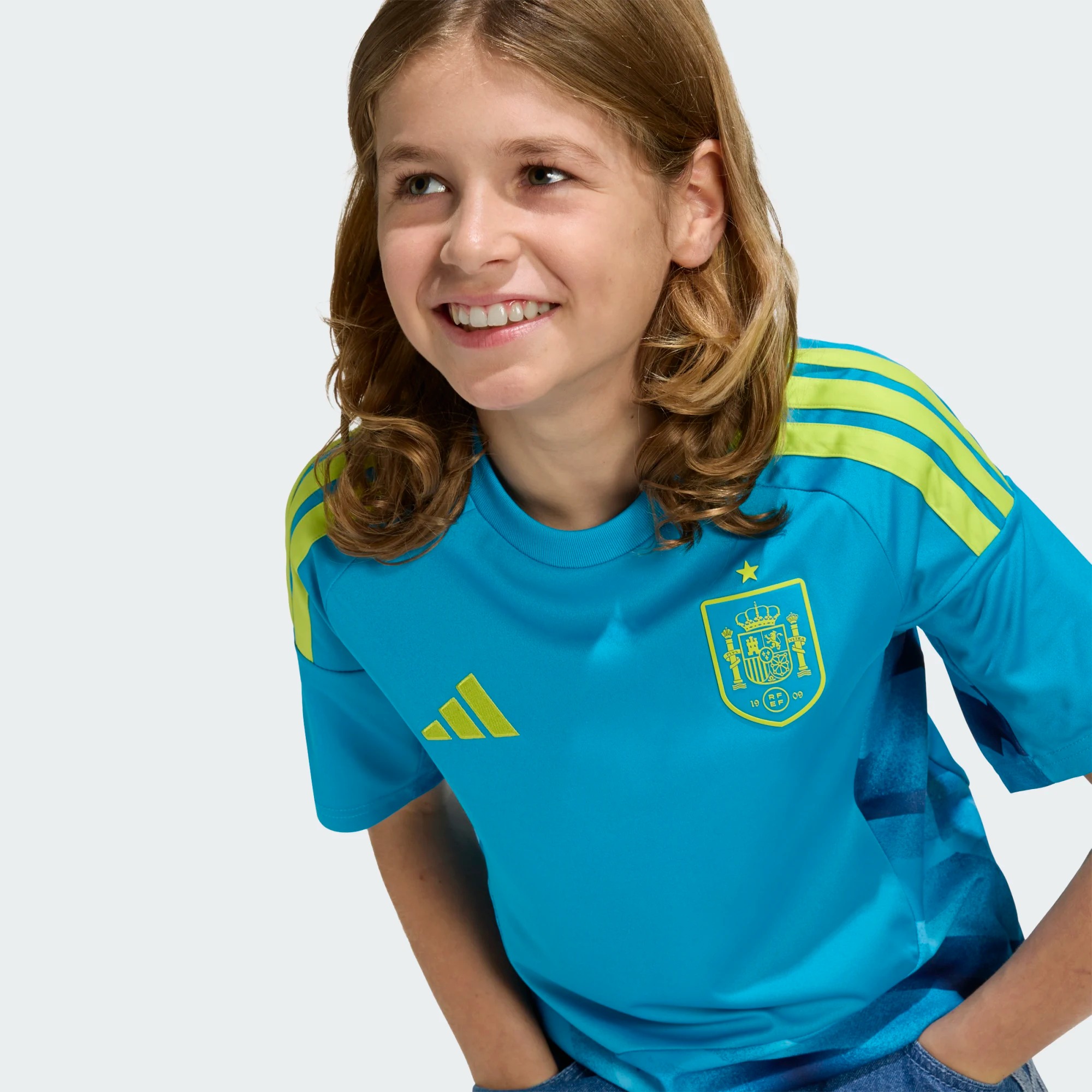 ADIDAS SPAIN 26 HOME GOALKEEPER KIDS SHORT SLEEVE JERSEY