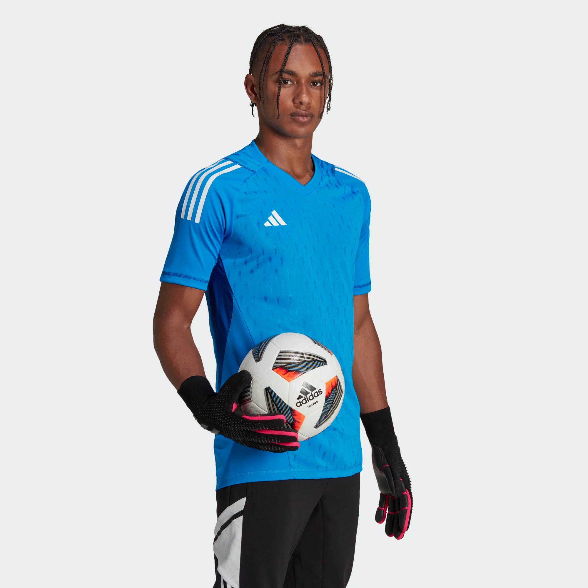 ADIDAS T23 PROMO GK JERSEY SHORT SLEEVE BLUE RUSH | S | HK7671-S-