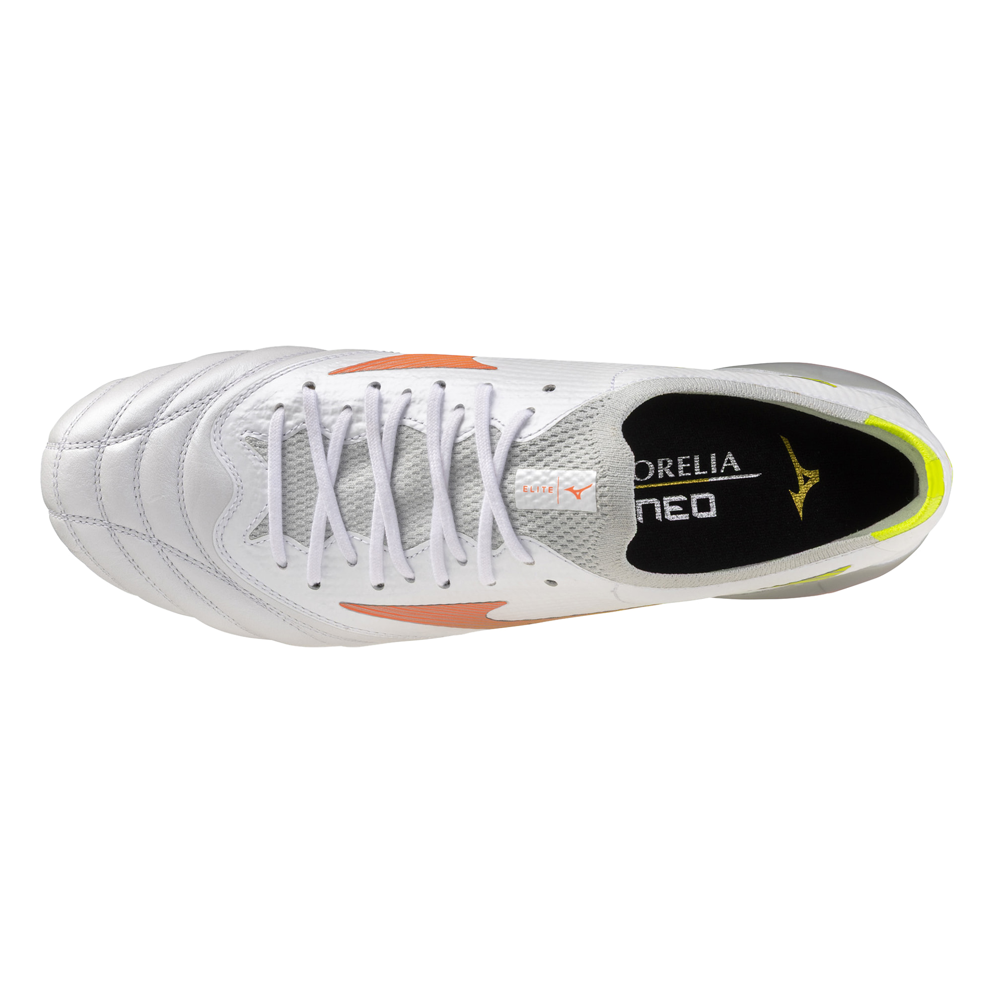MIZUNO MORELIA NEO V BETA ELITE FG WHITE/LAVA ORANGE/EVENING PRIM
