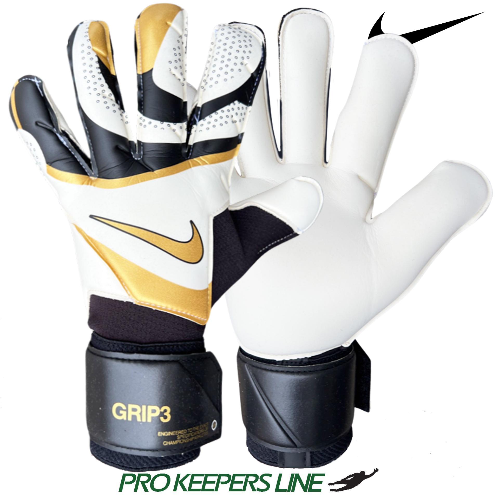 NIKE GRIP3 BLACK/WHITE/METALLIC GOLD