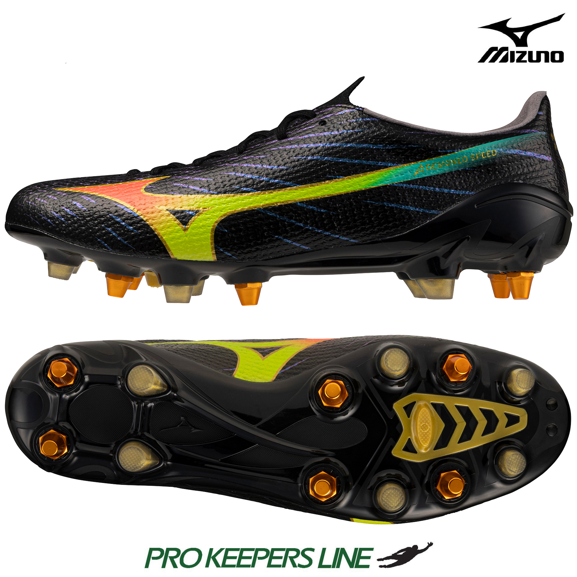 MIZUNO ALPHA III ELITE MIX BLACK/LAVA ORANGE/EVENING PRIM
