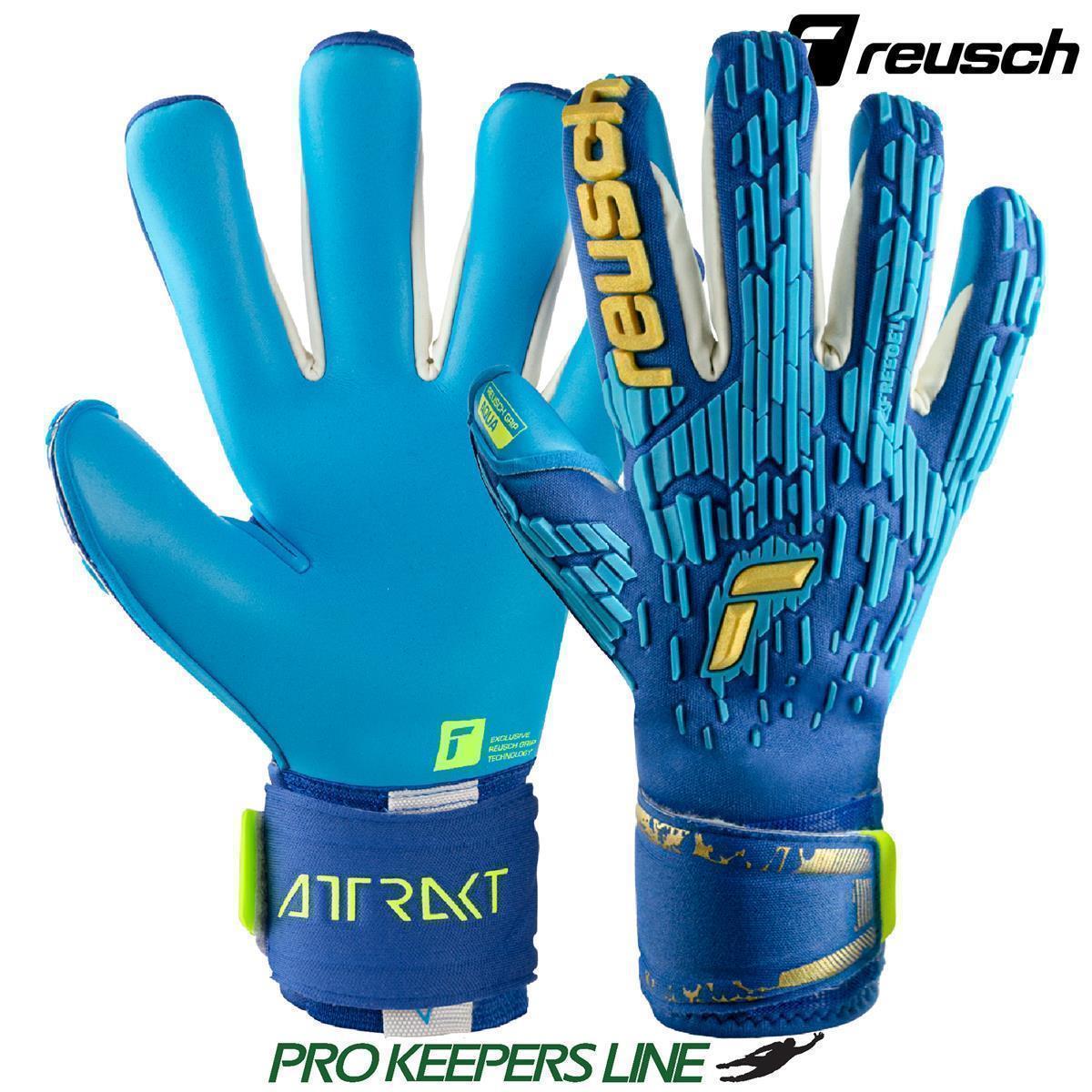 REUSCH ATTRAKT FREEGEL AQUA WINDPROOF TRUE BLUE/ GOLD/AQUA BLUE