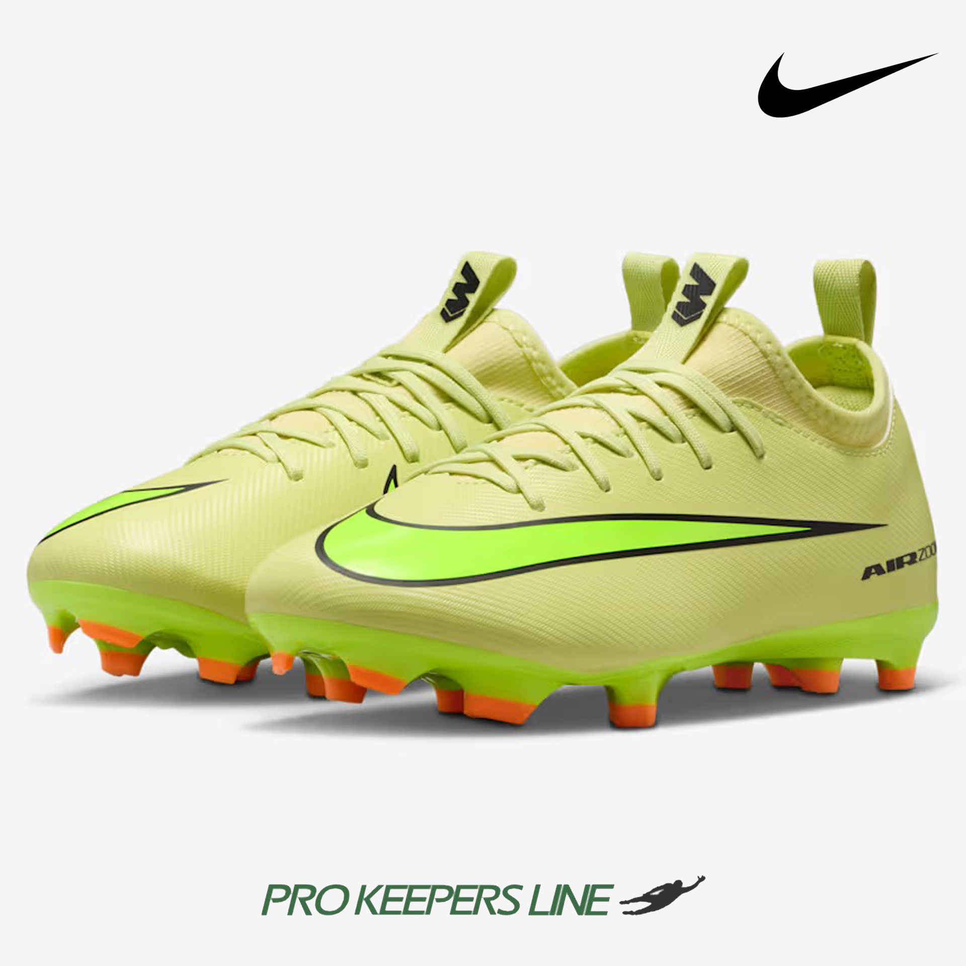 NIKE JR ZOOM VAPOR 16 ACADEMY FG/MG LIMELIGHT/HYPER CRIMSON/VOLT