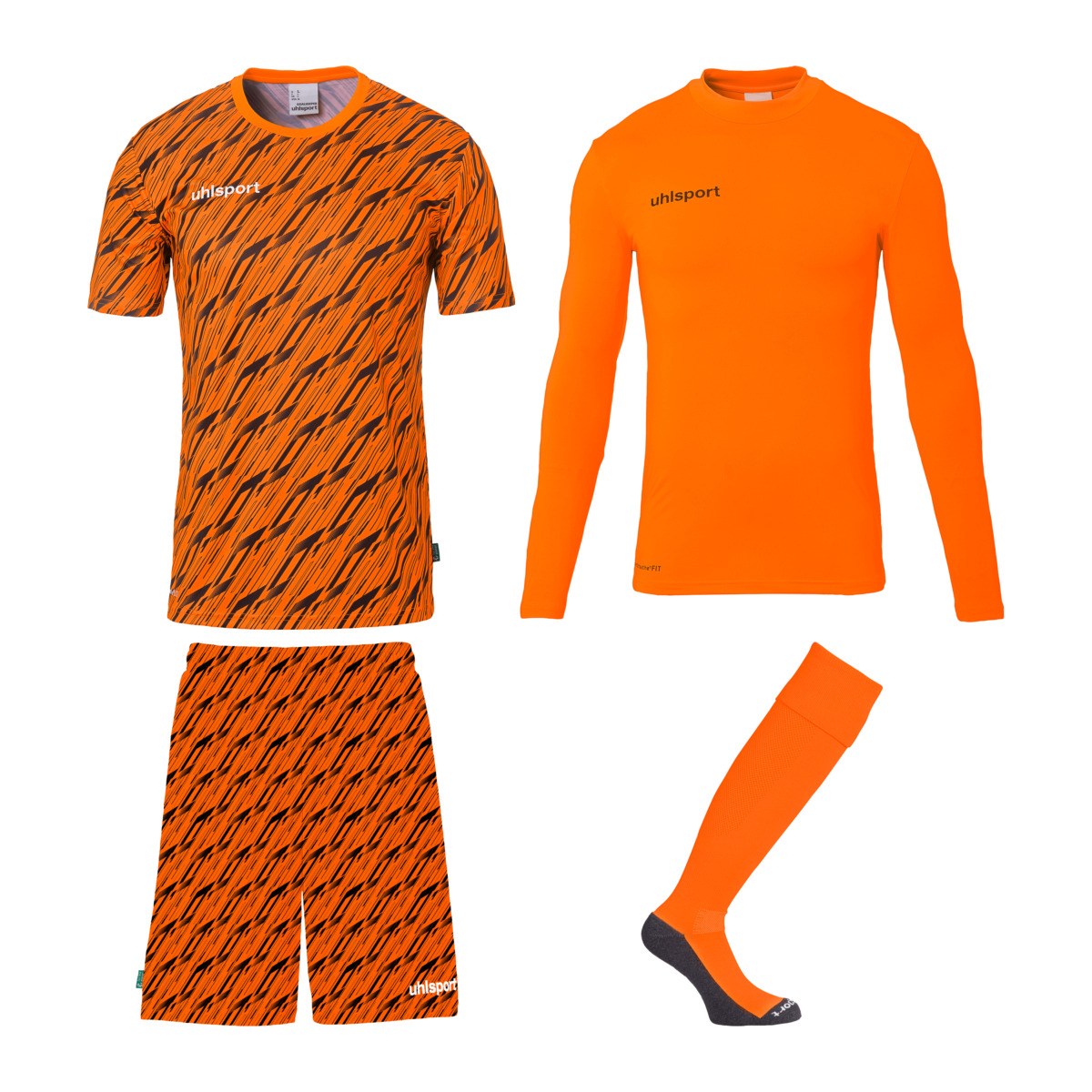 UHLSPORT PROGRESSIVE GOALKEEPER SET FLUO ORANGE/BLACK