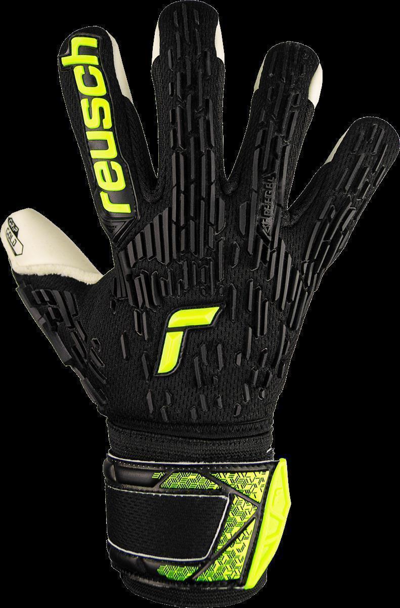REUSCH ATTRAKT FREEGEL GOLD FINGER SUPPORT JUNIOR BLACK/SAFETY YELLOW