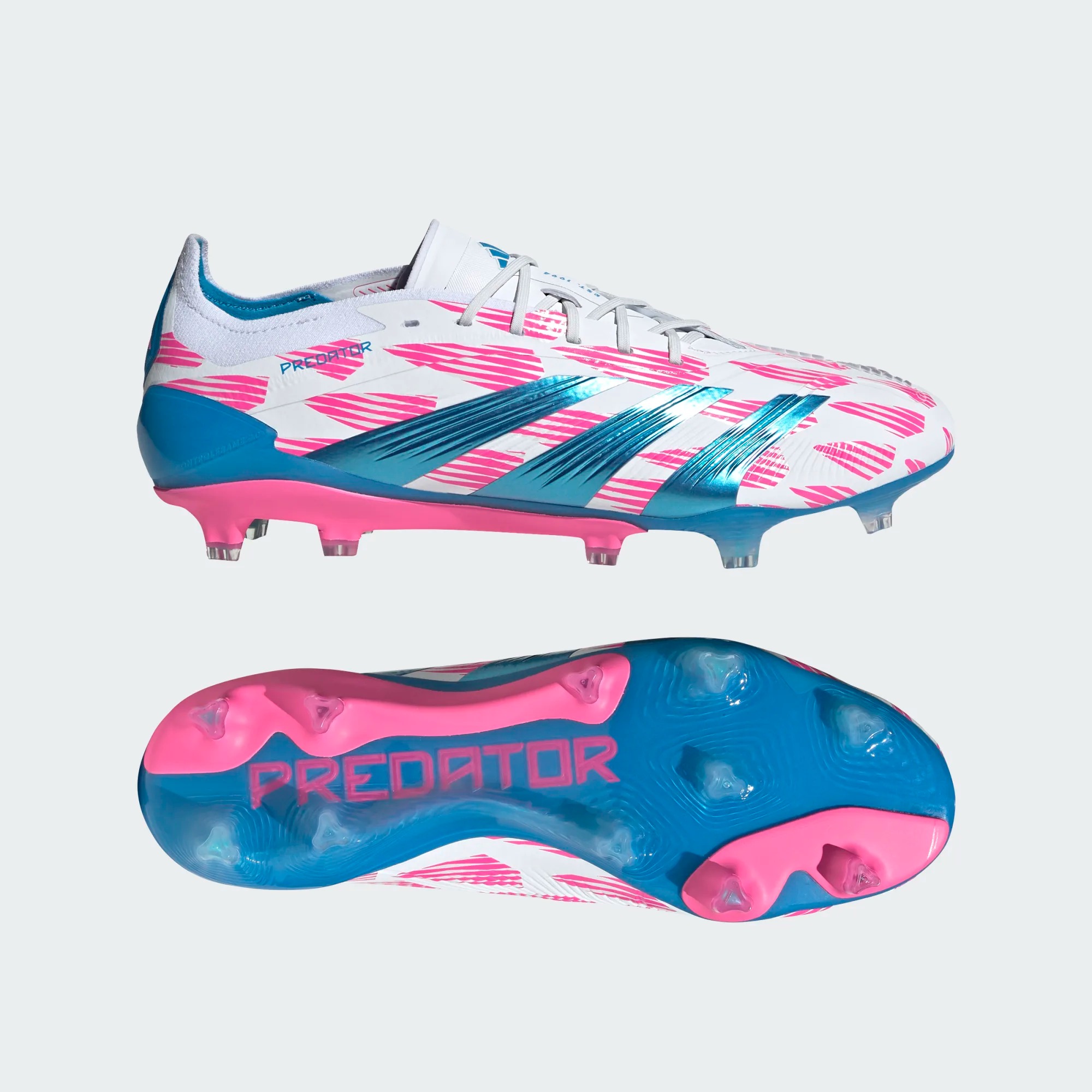 ADIDAS PREDATOR ELITE FG WHITE/SOLAR BLUE/SOLAR PINK | UK 13 (US