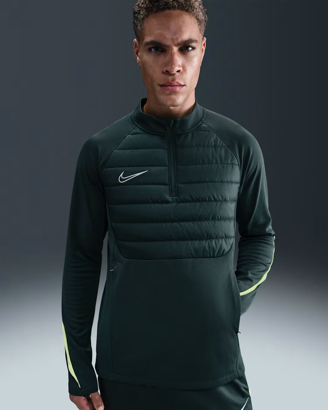 NIKE ACADEMY WINTER WARRIOR TOP SEAWEED/LIMELIGHT