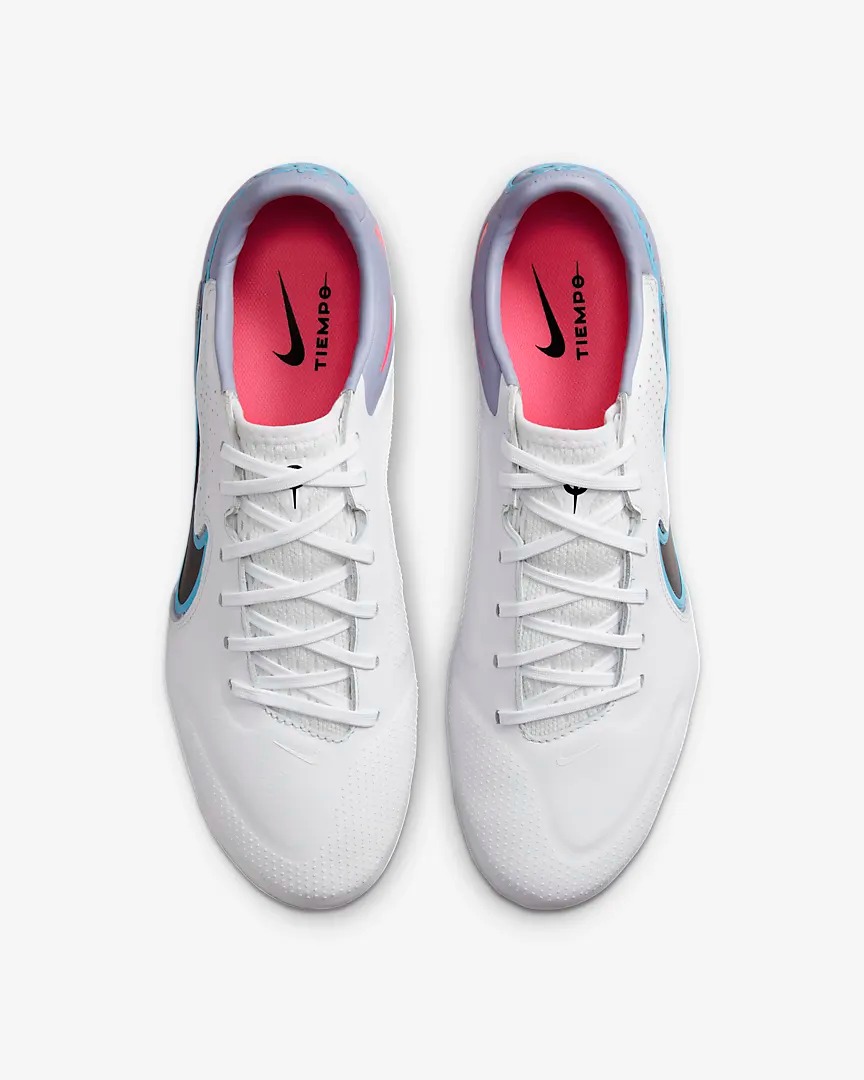 NIKE TIEMPO LEGEND 9 PRO FG WHITE/BLACK/BALTIC BLUE | US 9.5 (UK