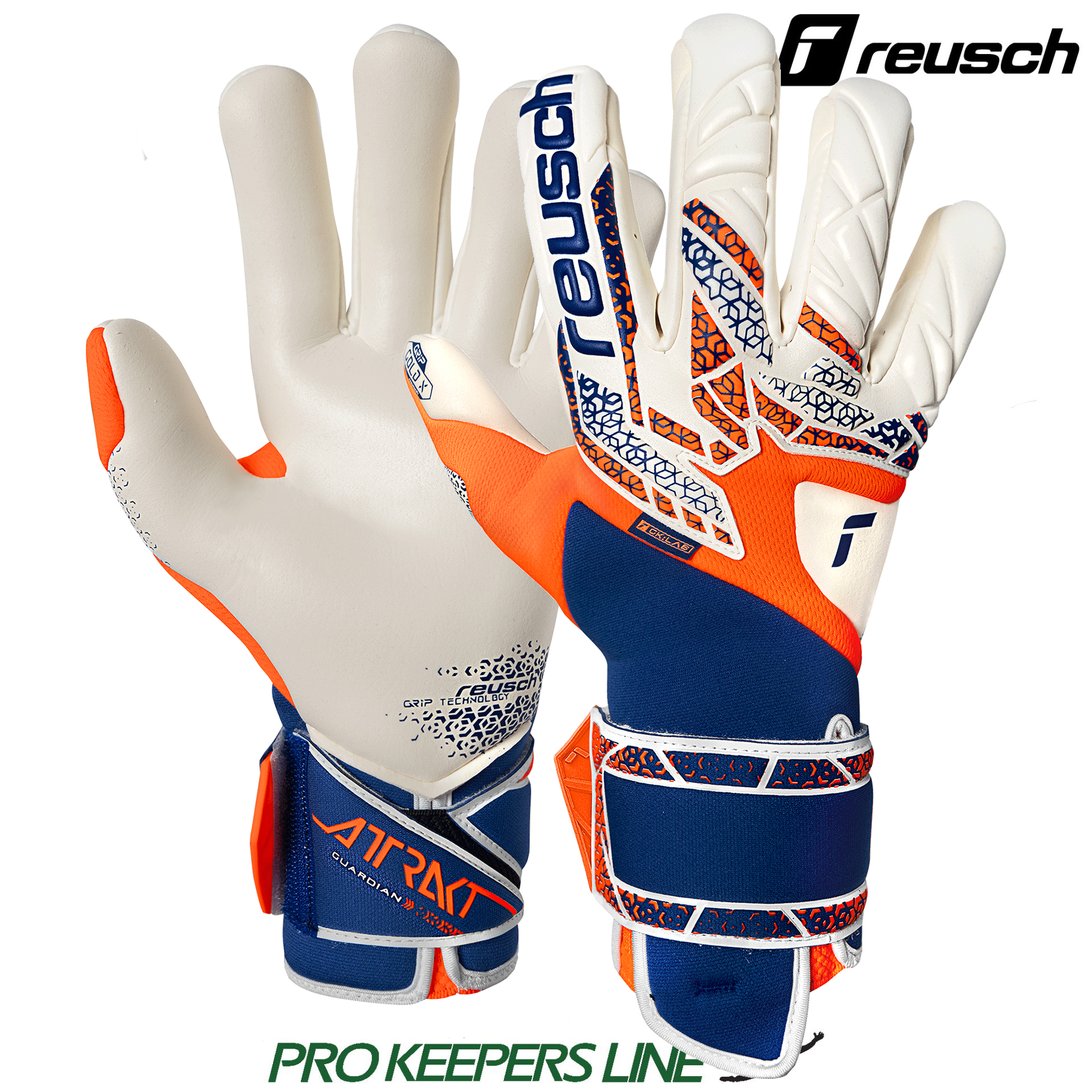 REUSCH ATTRAKT GOLD X GUARDIAN  SHOCK ORANGE/ENERGY BLUE