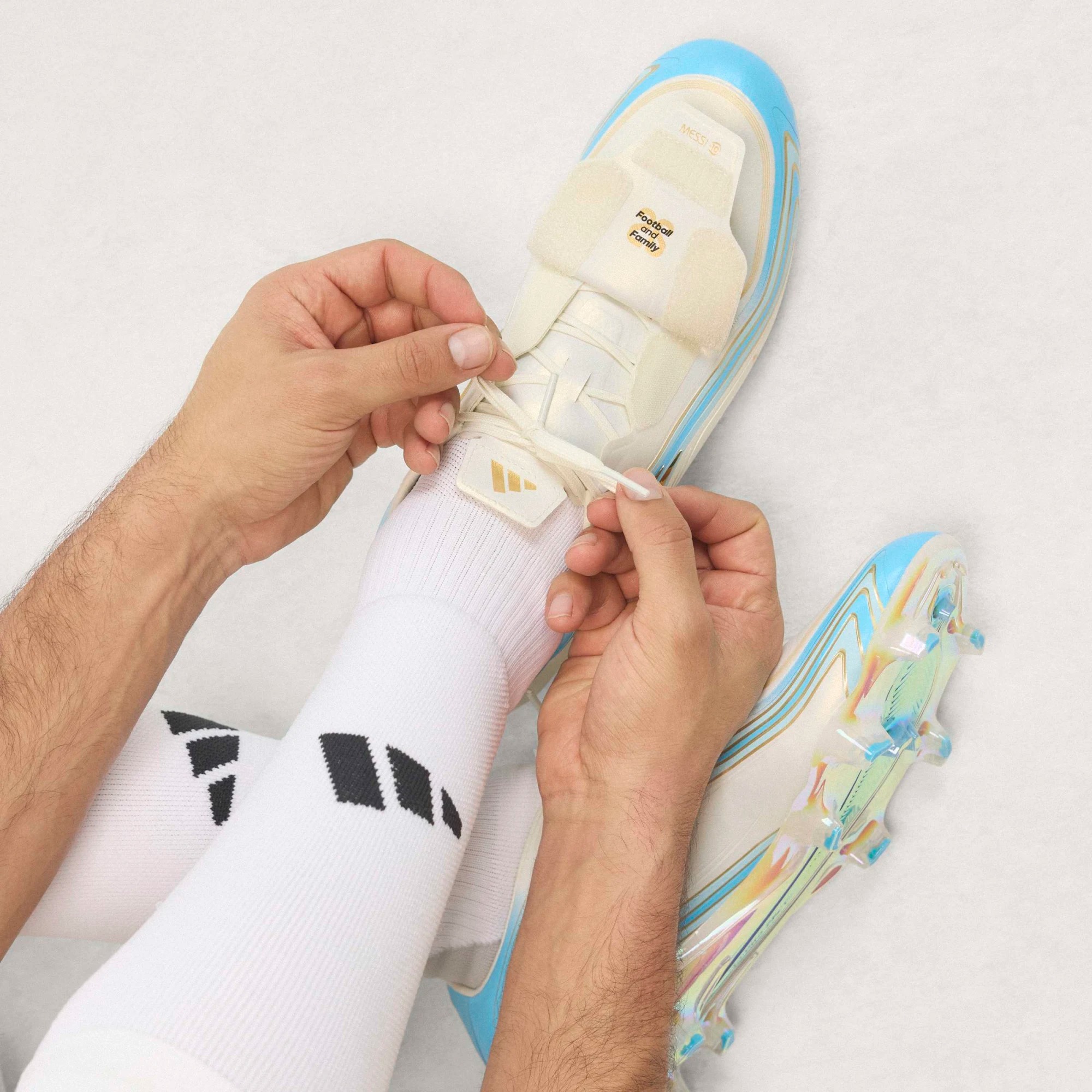 ADIDAS F50 MESSI ELITE FG IVORY/SEMI BLUE BURST/ICE BLUE