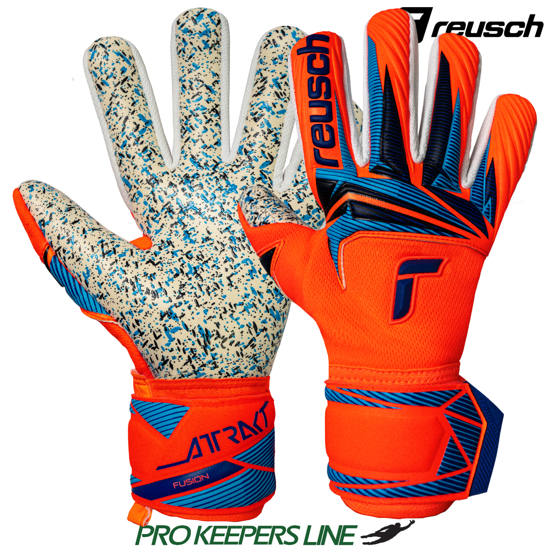 REUSCH ATTRAKT FUSION NC SHOCKING ORANGE/BLUE