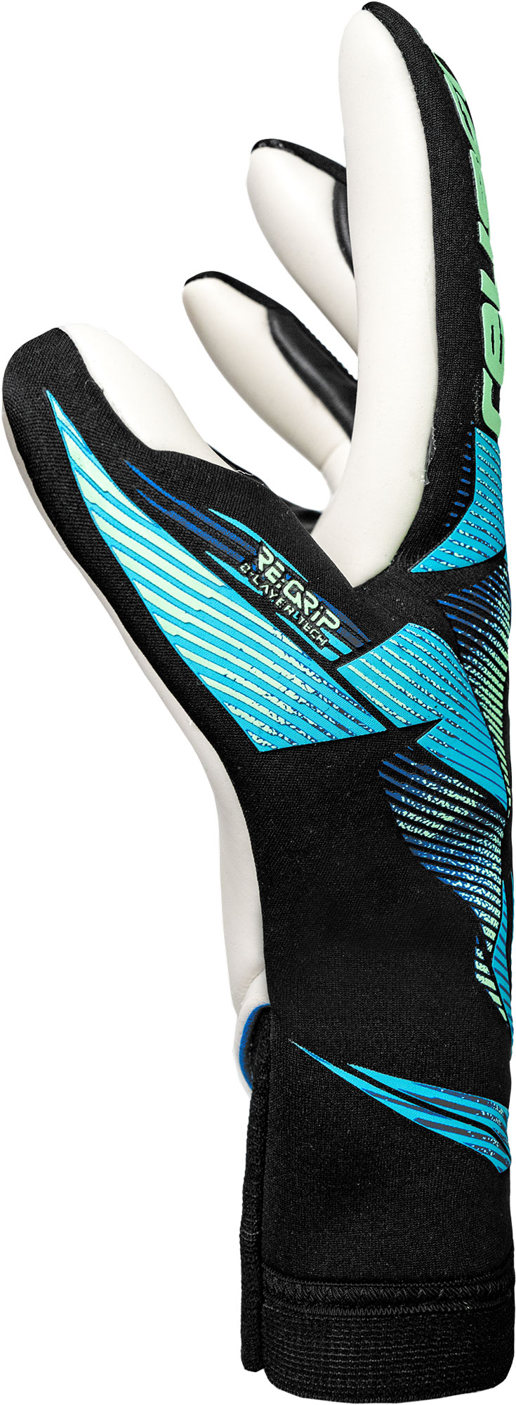 REUSCH ATTRAKT RE:GRIP STRAPLESS BLACK/OCEAN LIGHT