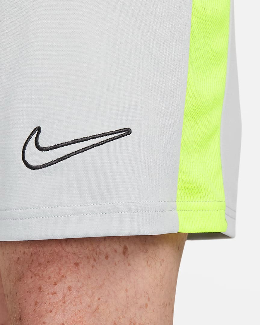 NIKE ACADEMY MEN'S DRI-FIT SHORT FLAT SILVER/VOLT