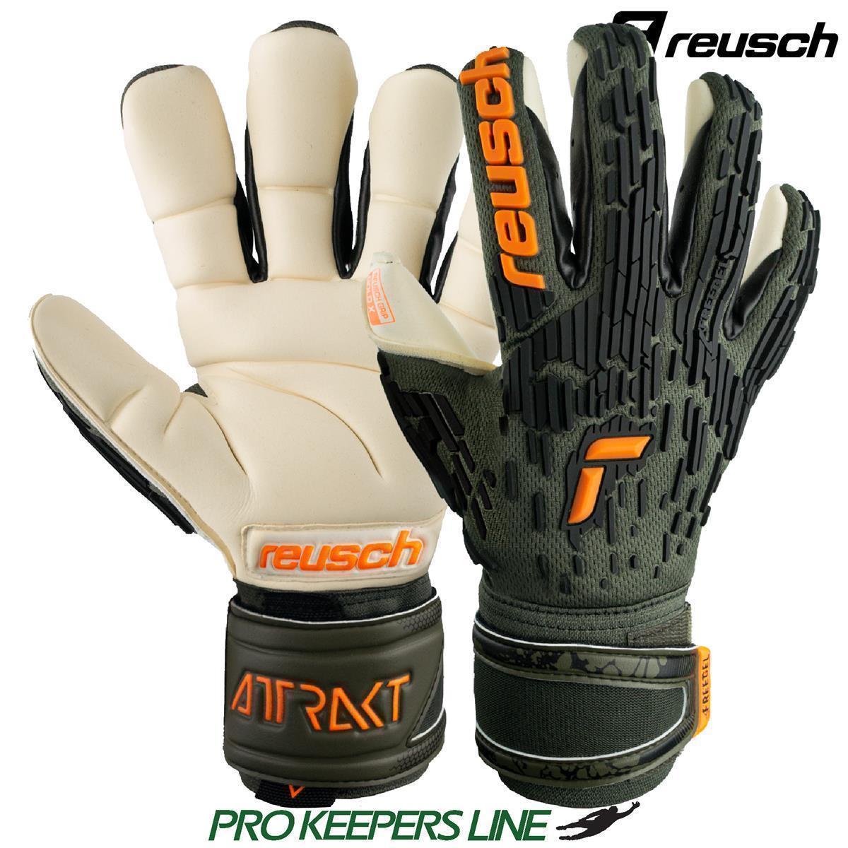 REUSCH ATTRAKT FREEGEL GOLD X FINGER SUPPORT DESERT GREEN/SHOCKING ORANGE