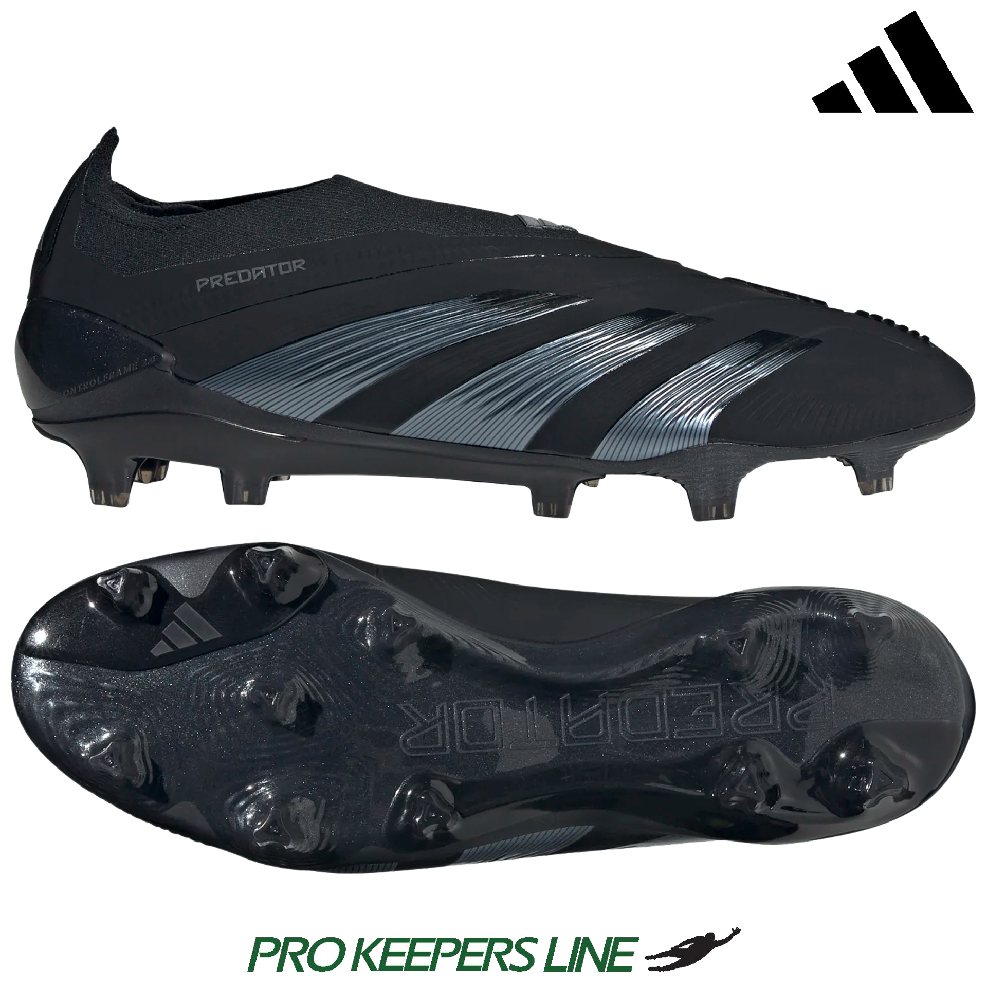 ADIDAS PREDATOR ELITE LL FG CORE BLACK/CORE BLACK/CARBON UK 10