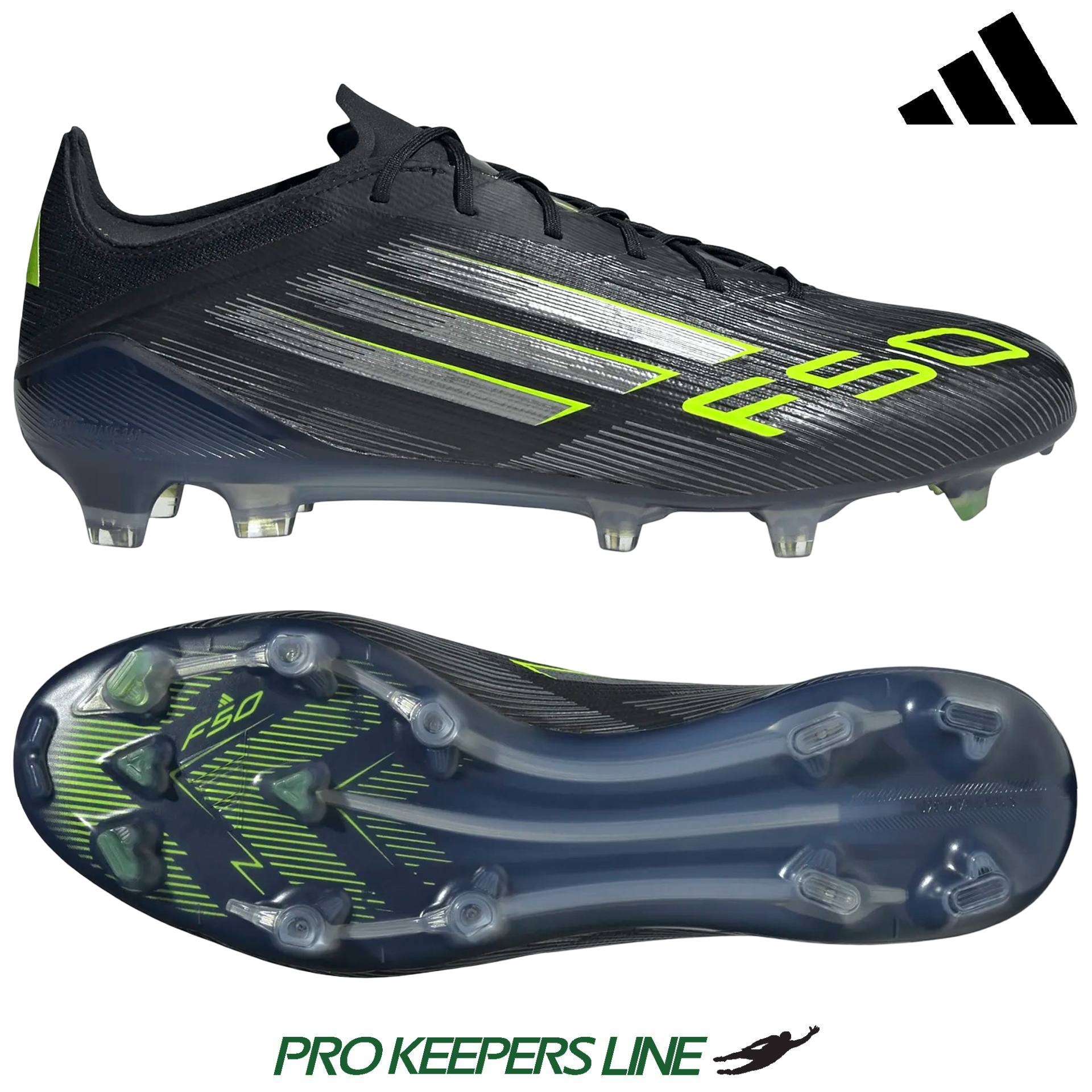 ADIDAS F50 ELITE FG BLACK/IRON METALLIC/LUCID LEMON