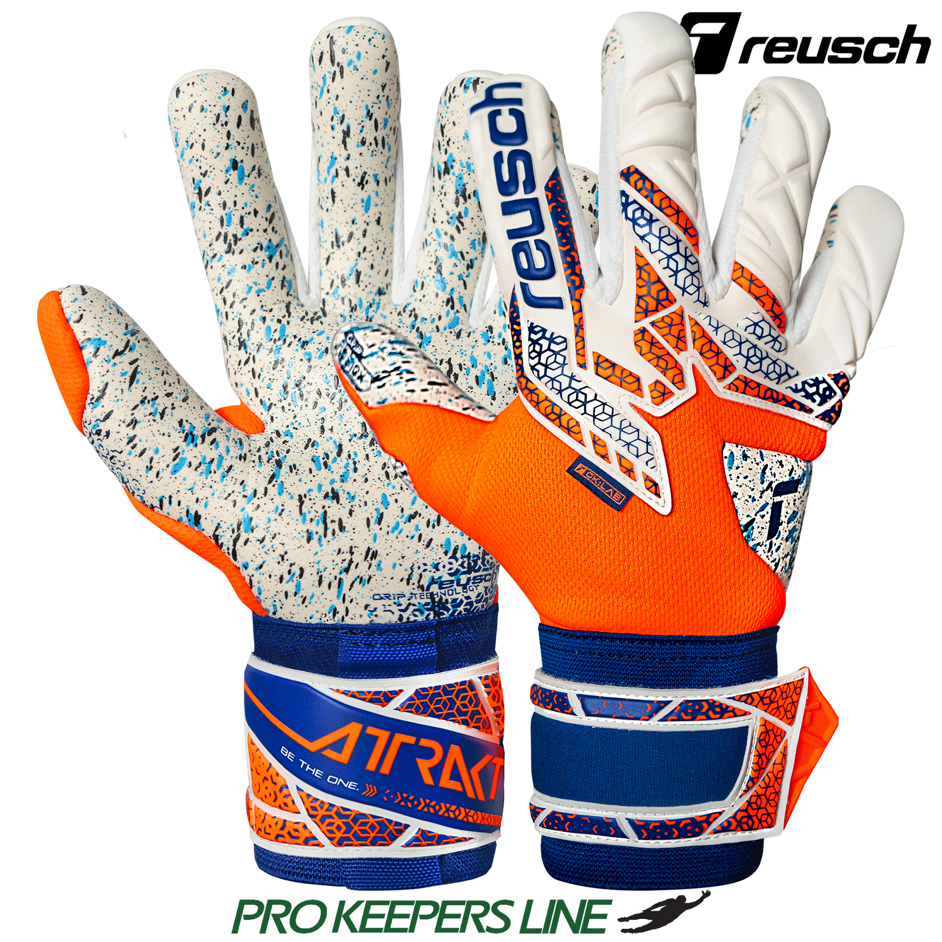 REUSCH ATTRAKT FUSION SHOCK ORANGE/ENERGY BLUE