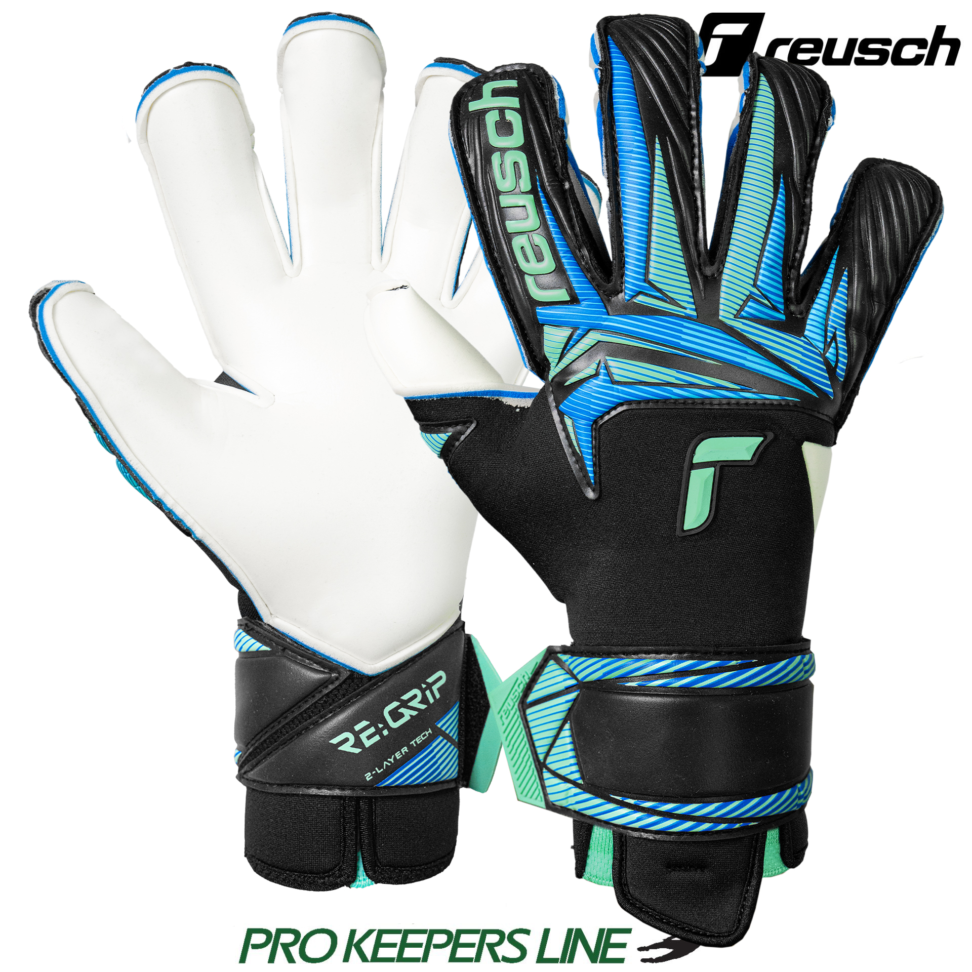 REUSCH ATTRAKT RE:GRIP EVOLUTION BLACK/OCEAN LIGHT
