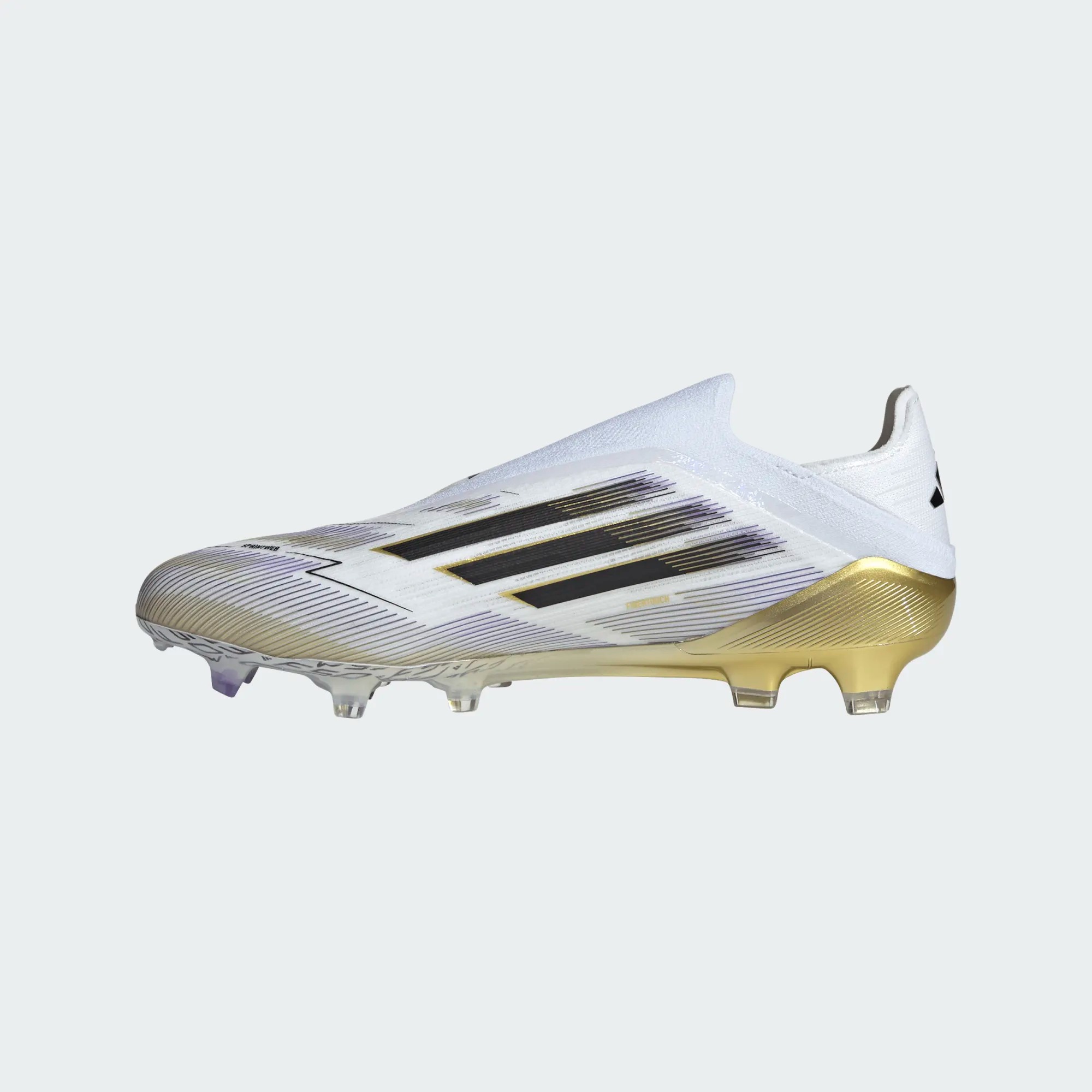 adidas F50 Elite Laceless FG Mens Soccer Cleats White Gold Metallic JH7625 Sz 12 Adidas F50 Elite LL FG White Gold Laceless Soccer Cleats  main image 3